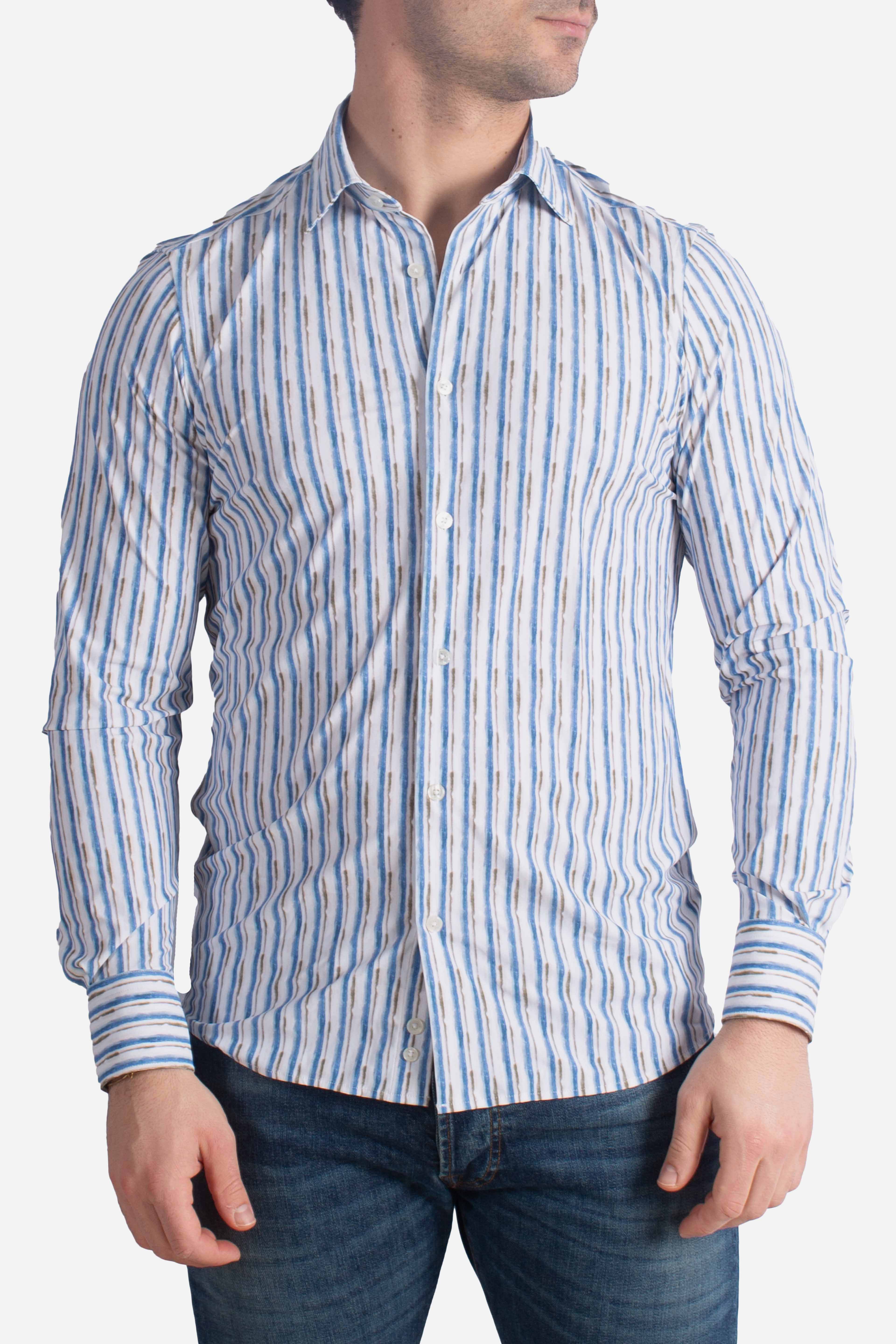 Camicia tecnica Capri a righe blue