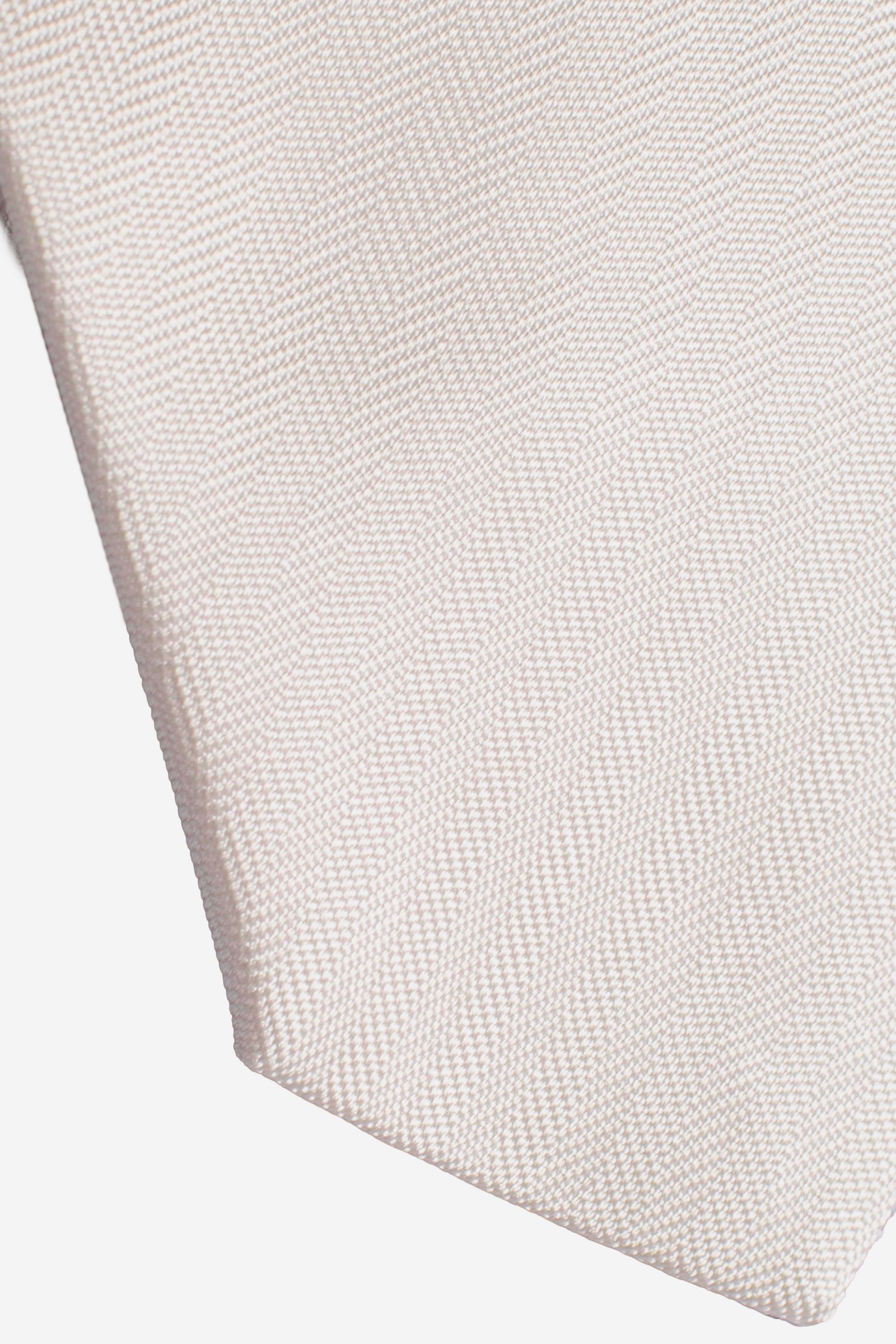 Cravatta in seta a spina di pesce avorio