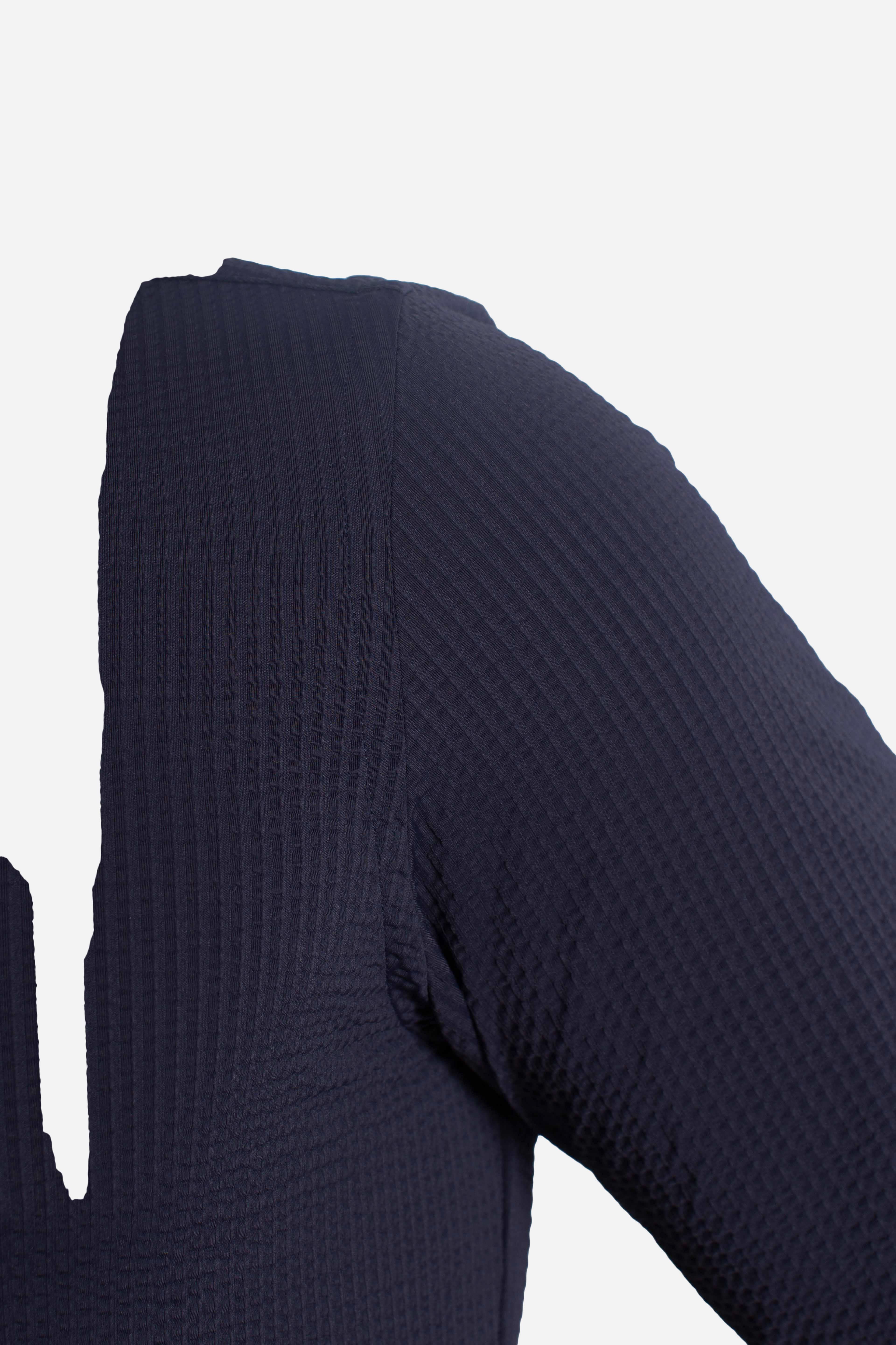 Camicia tecnica seersucker navy blue
