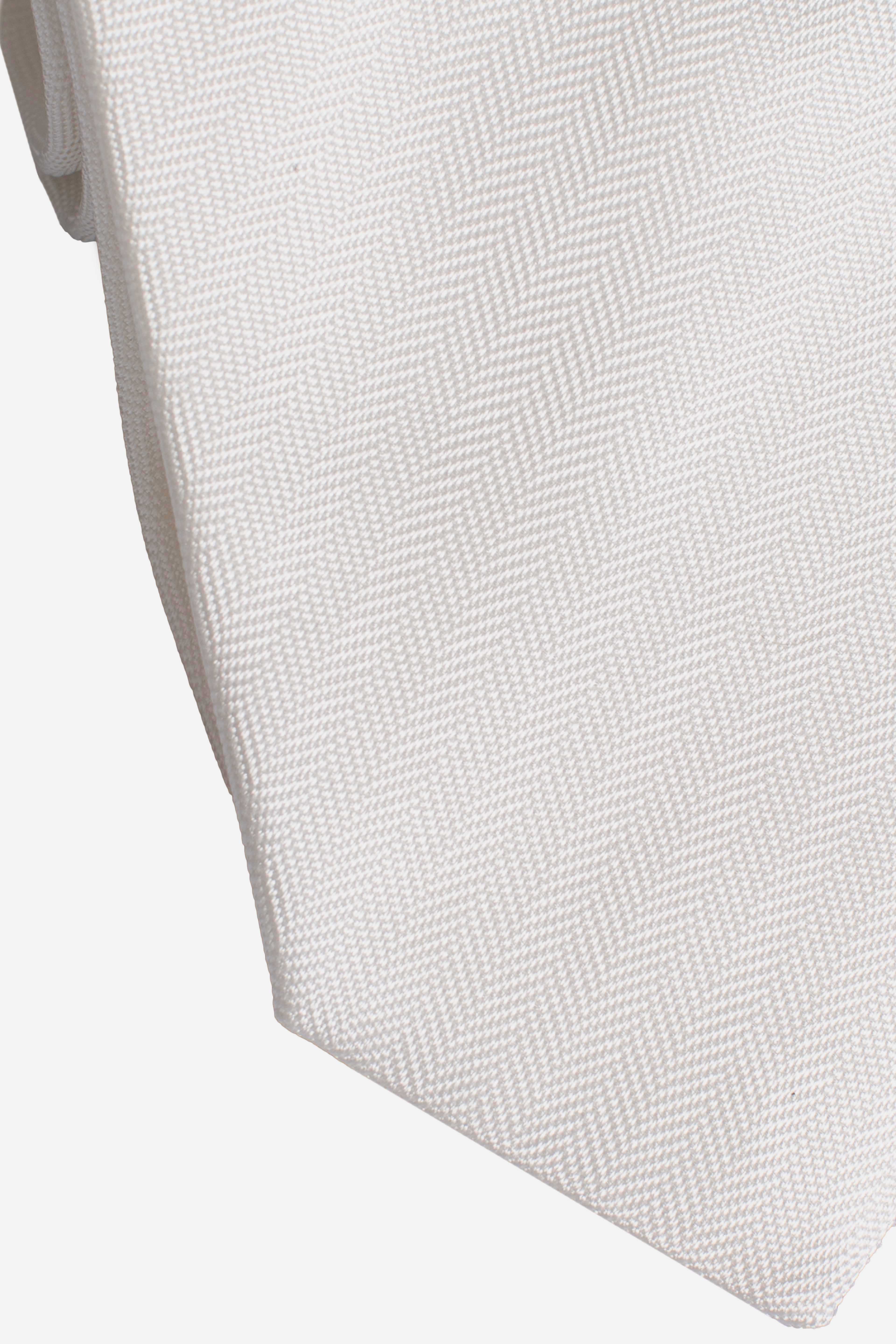 Cravatta in seta a spina di pesce panna