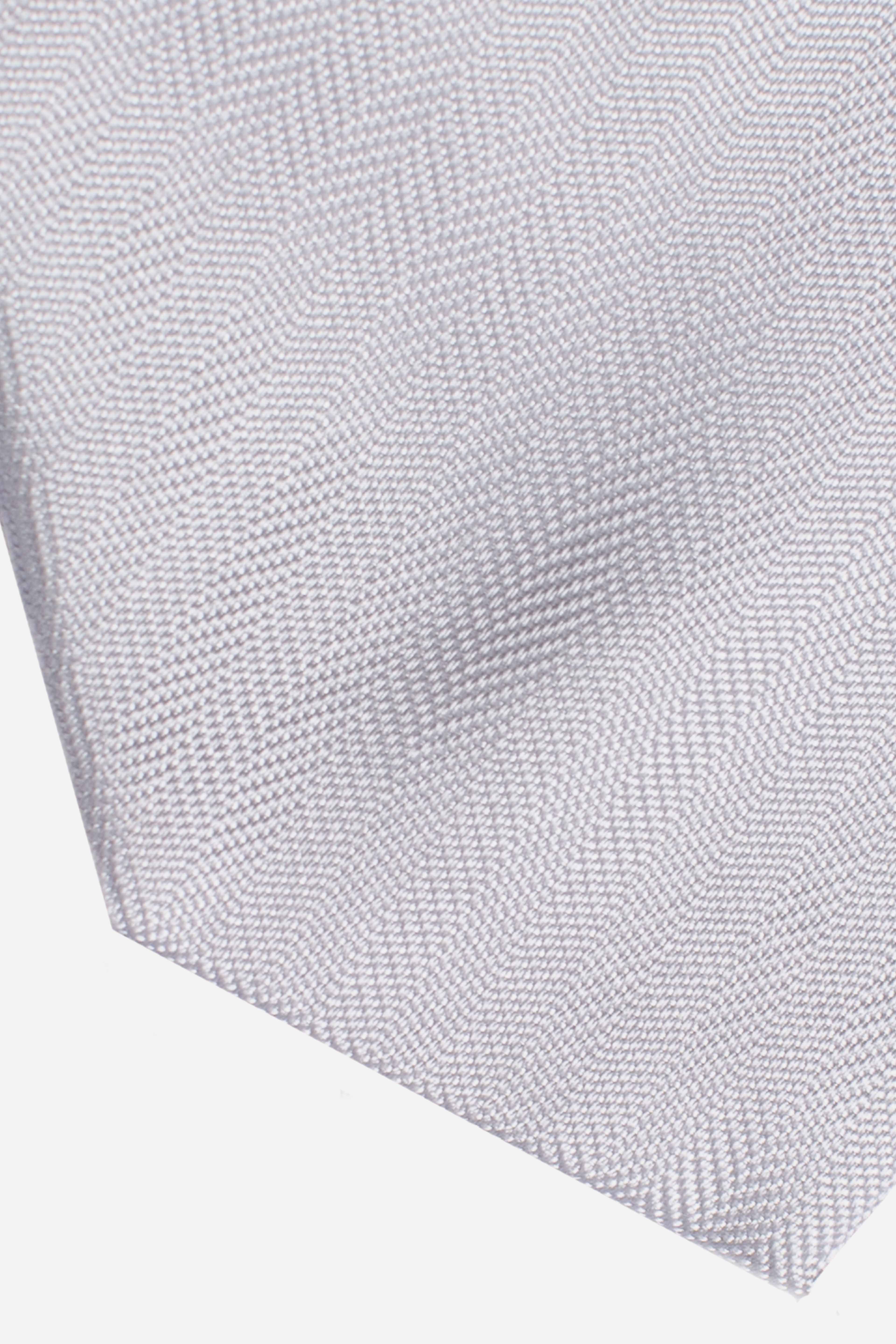 Cravatta in seta a spina di pesce argento