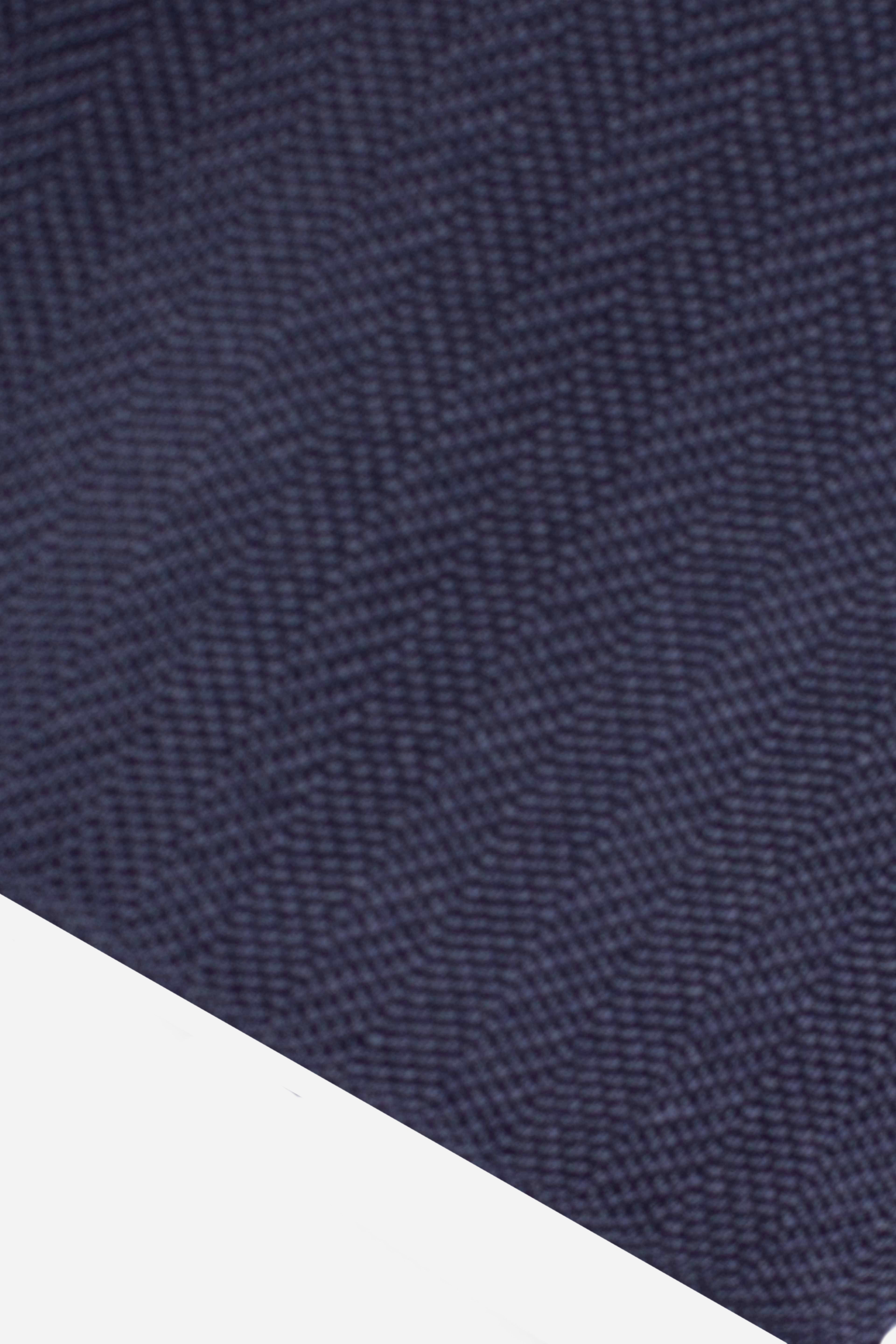 Cravatta in seta a spina di pesce blu