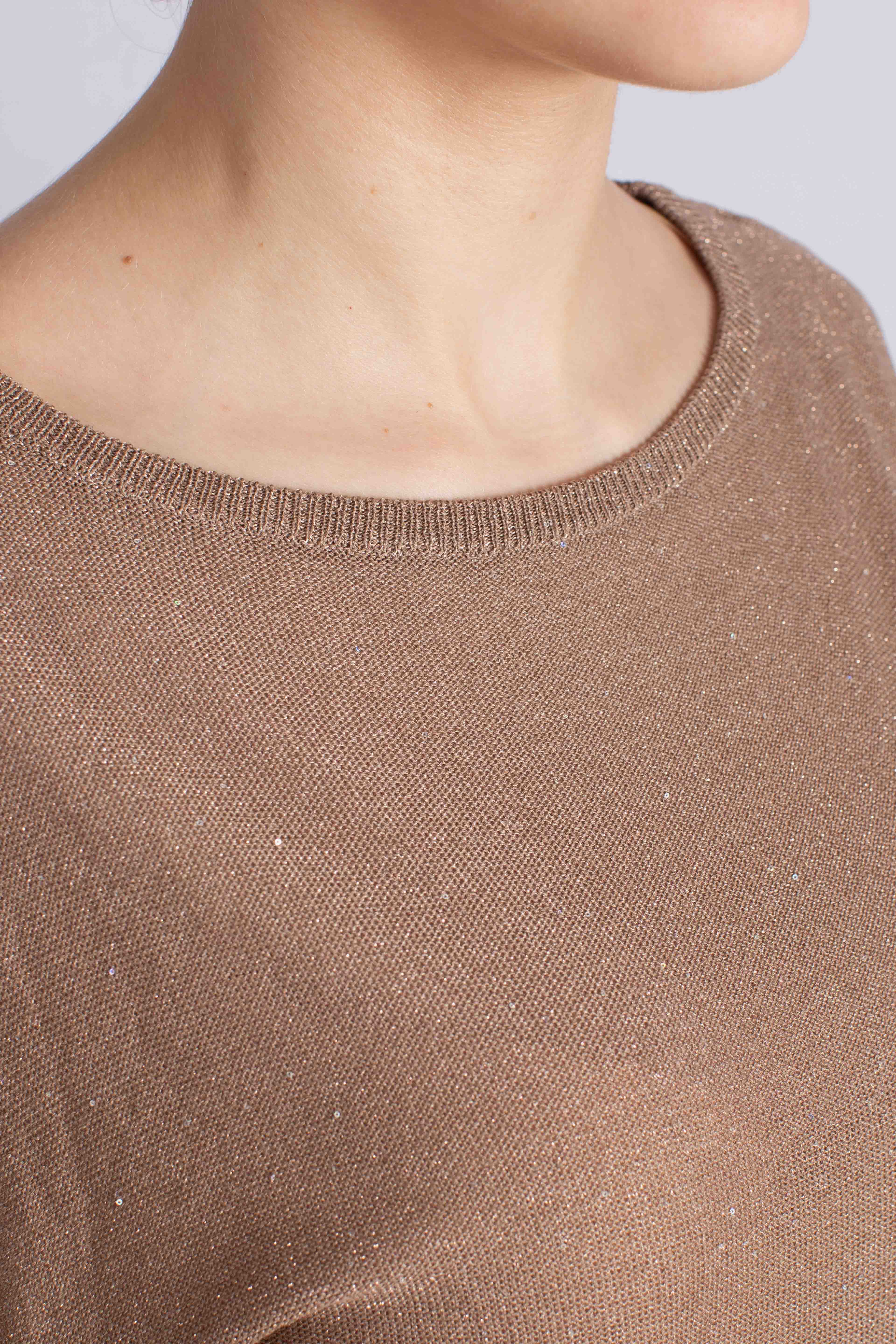 Maglia in brigth sequins viscose tortora scuro