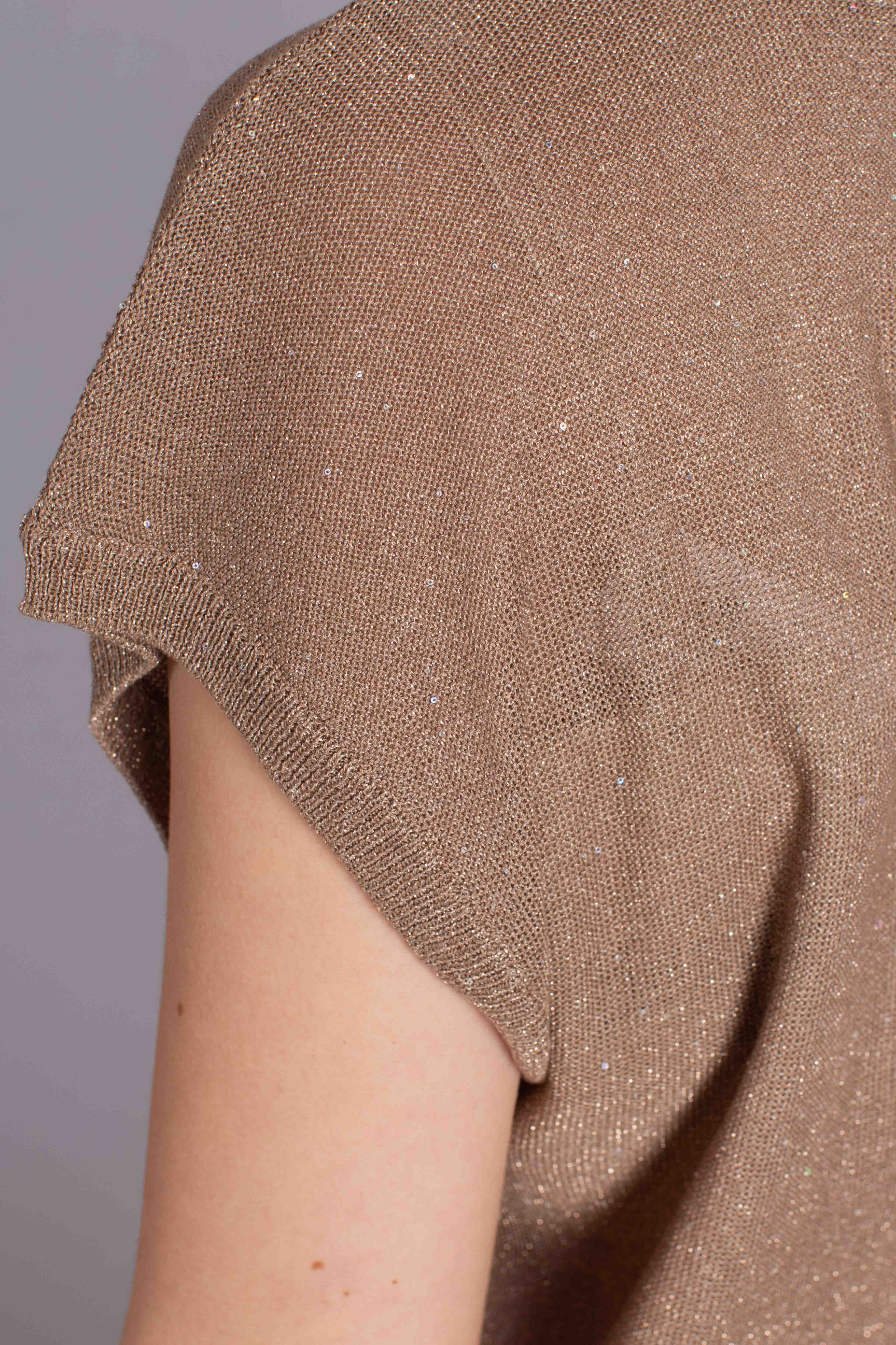 Maglia in brigth sequins viscose tortora scuro