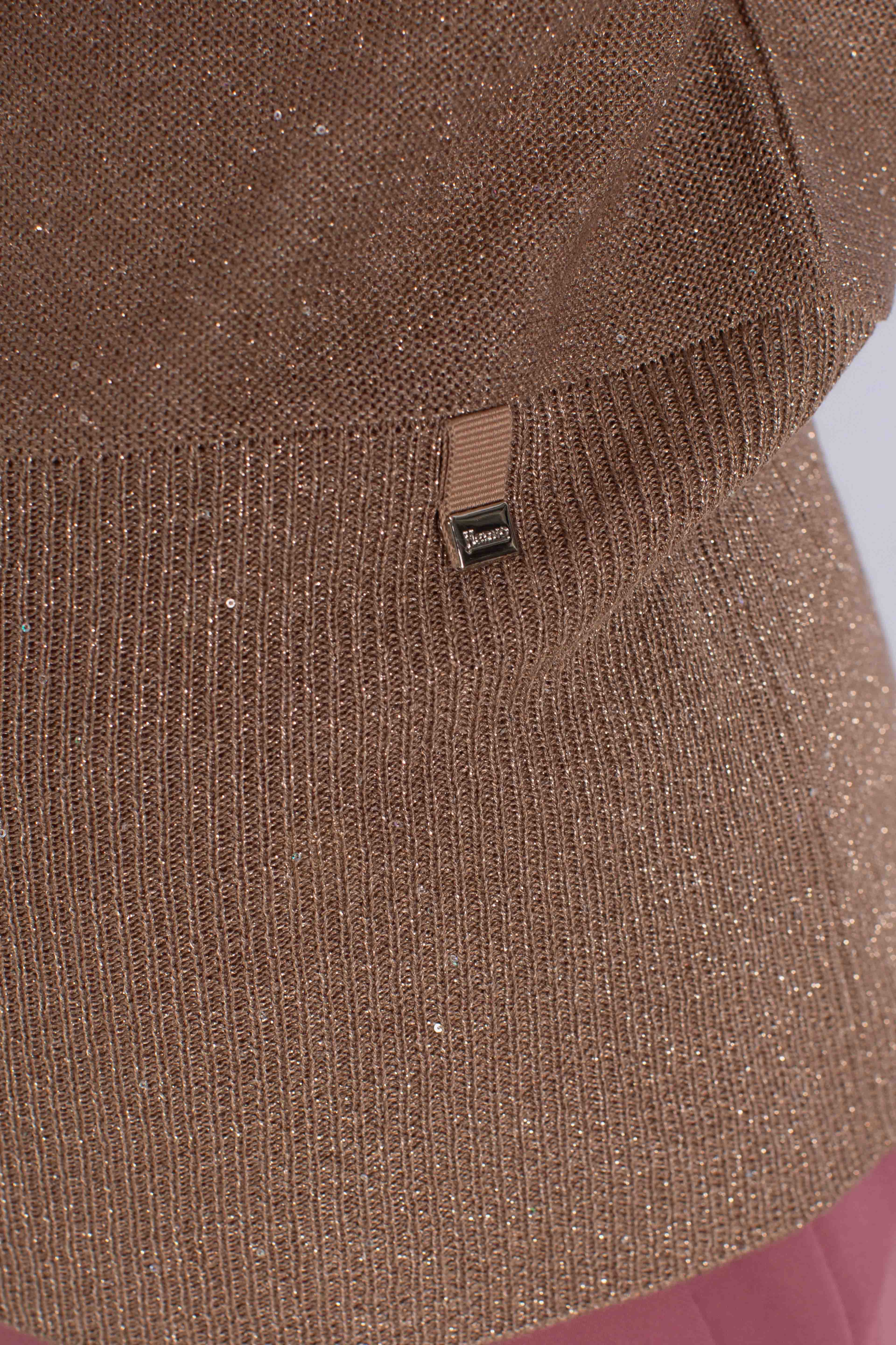 Maglia in brigth sequins viscose tortora scuro