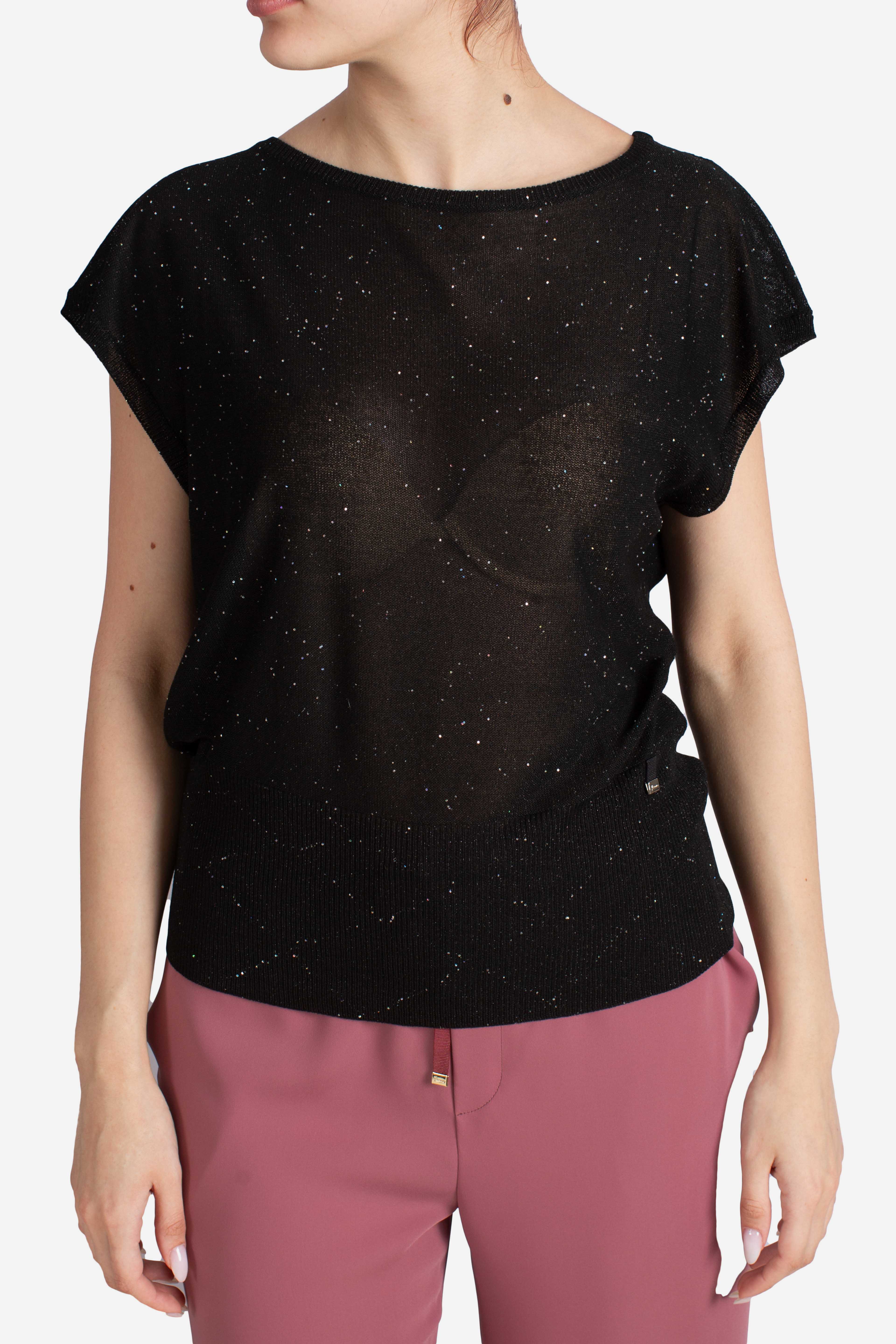 Maglia in brigth sequins viscose nera