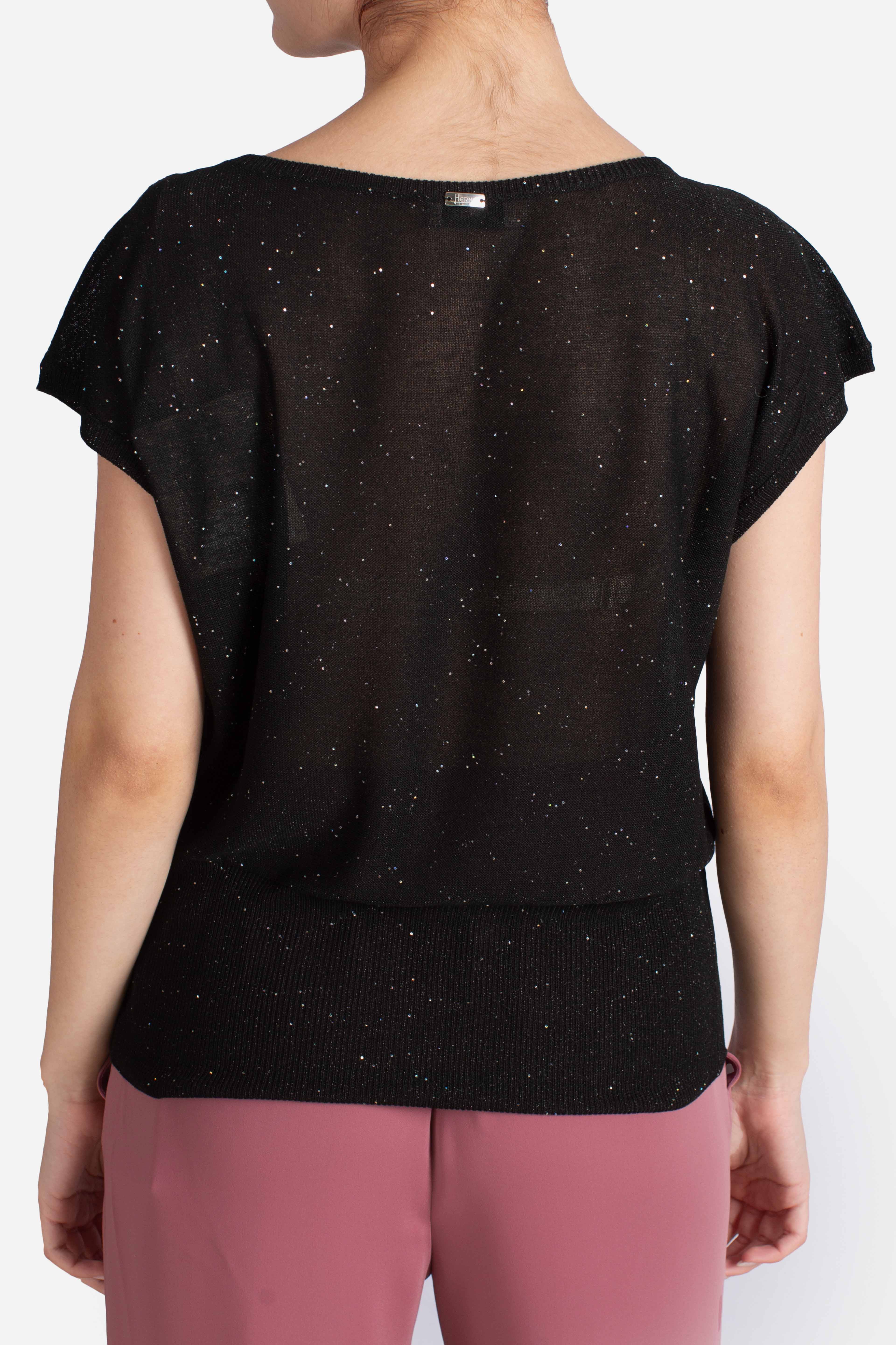 Maglia in brigth sequins viscose nera