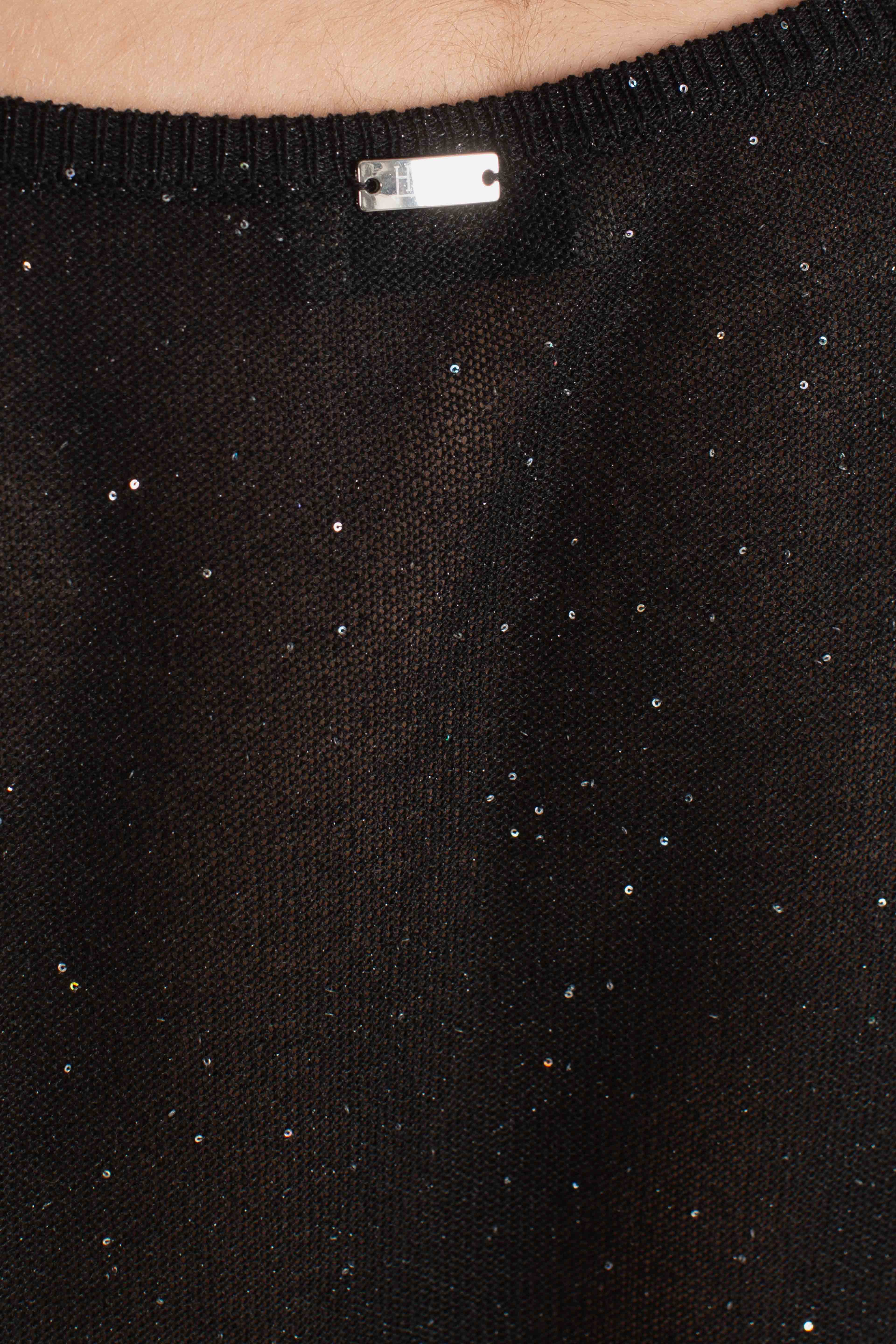 Maglia in brigth sequins viscose nera