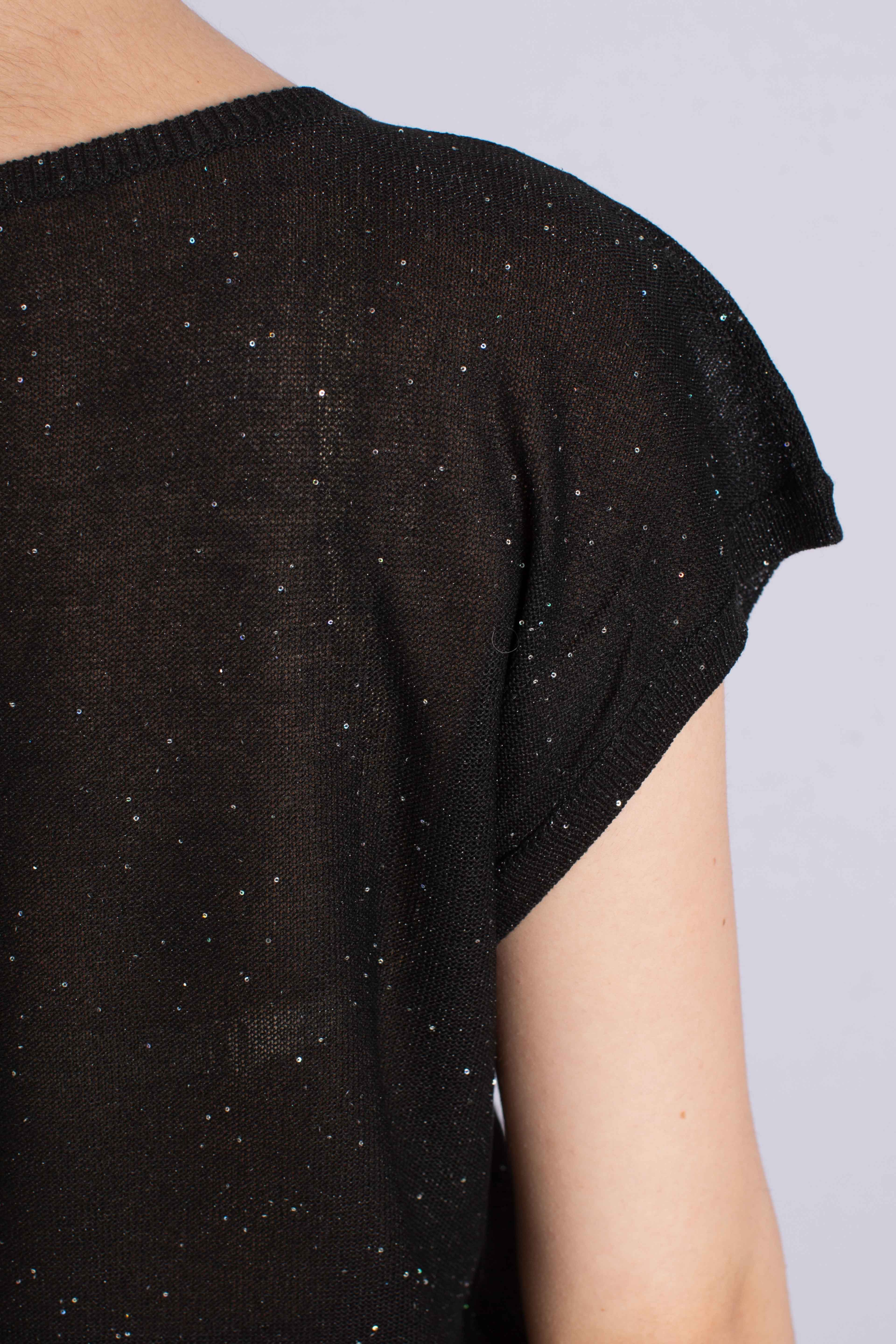 Maglia in brigth sequins viscose nera