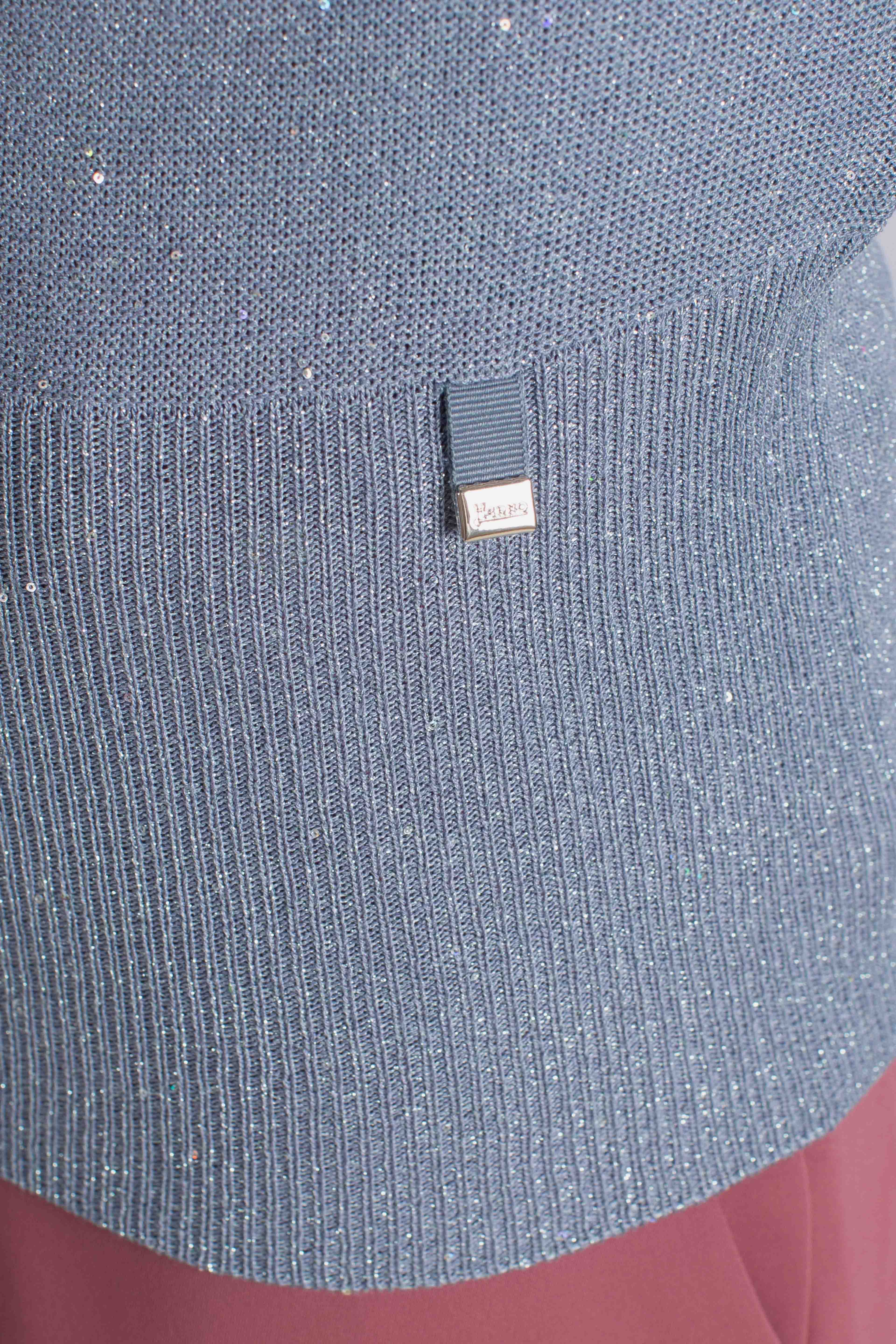 Maglia in brigth sequins viscose chantilly azzurro grigiato