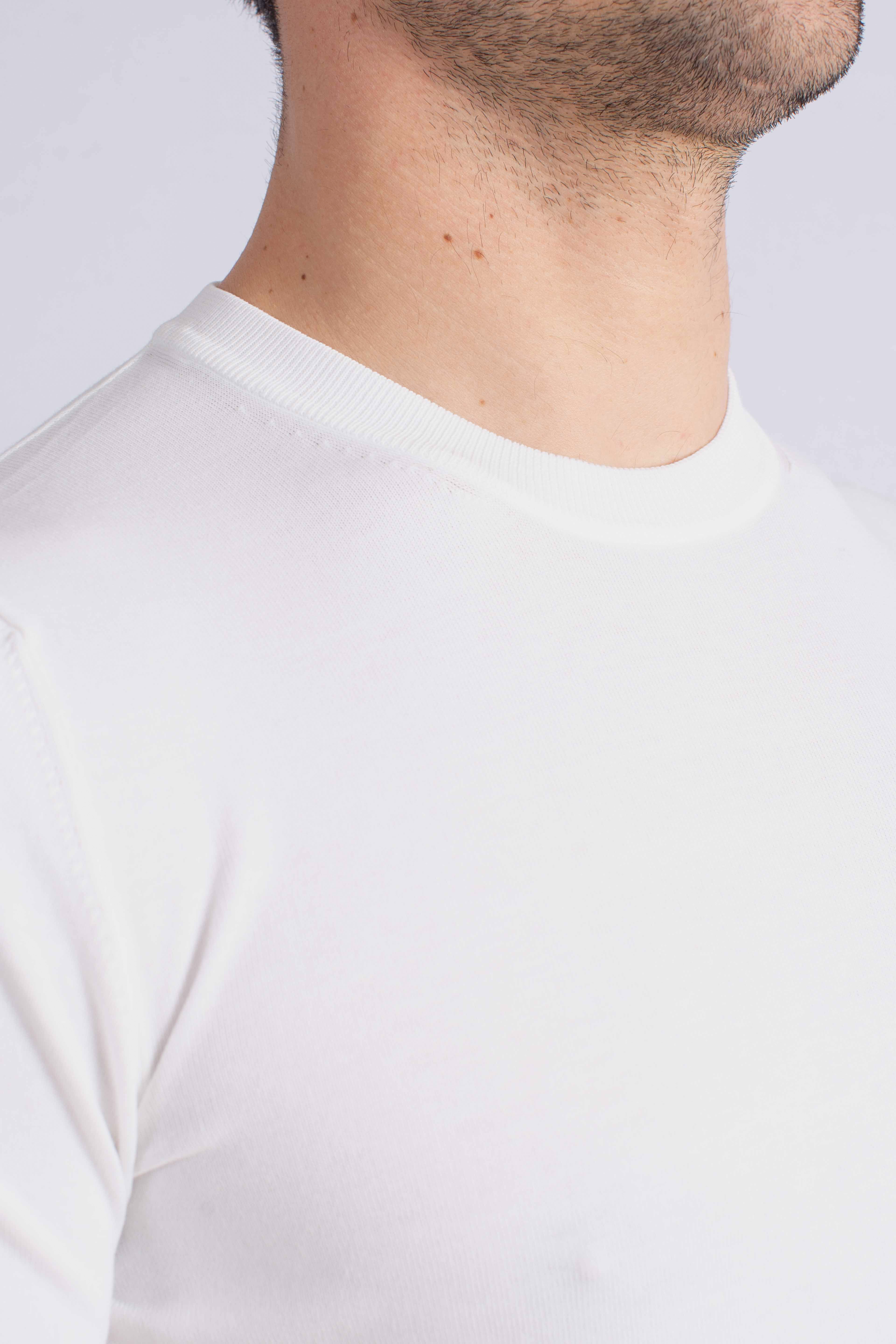 Maglia girocollo vintage organic cotton bianca