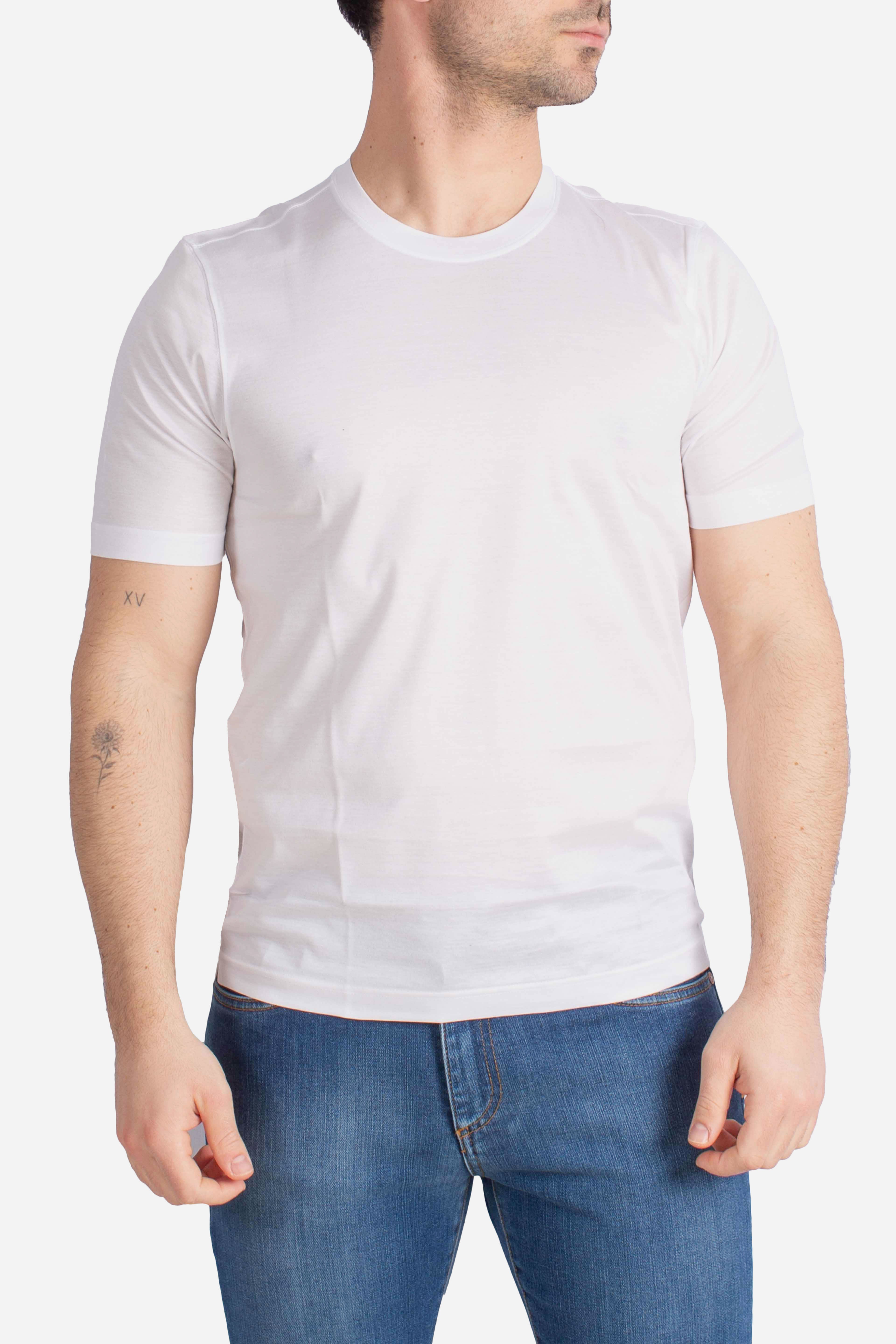 T-shirt in filo di scozia bianca