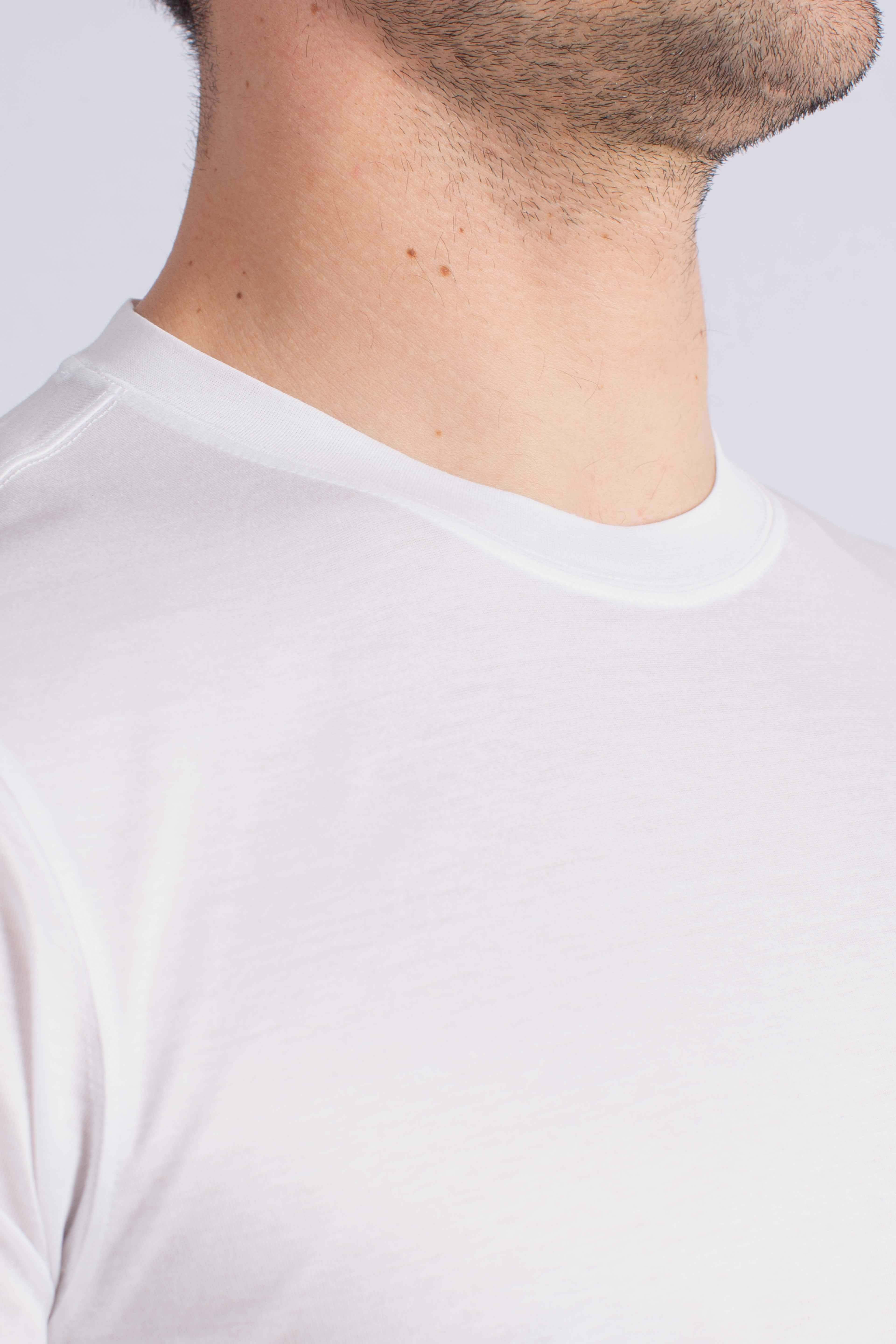 T-shirt in filo di scozia bianca