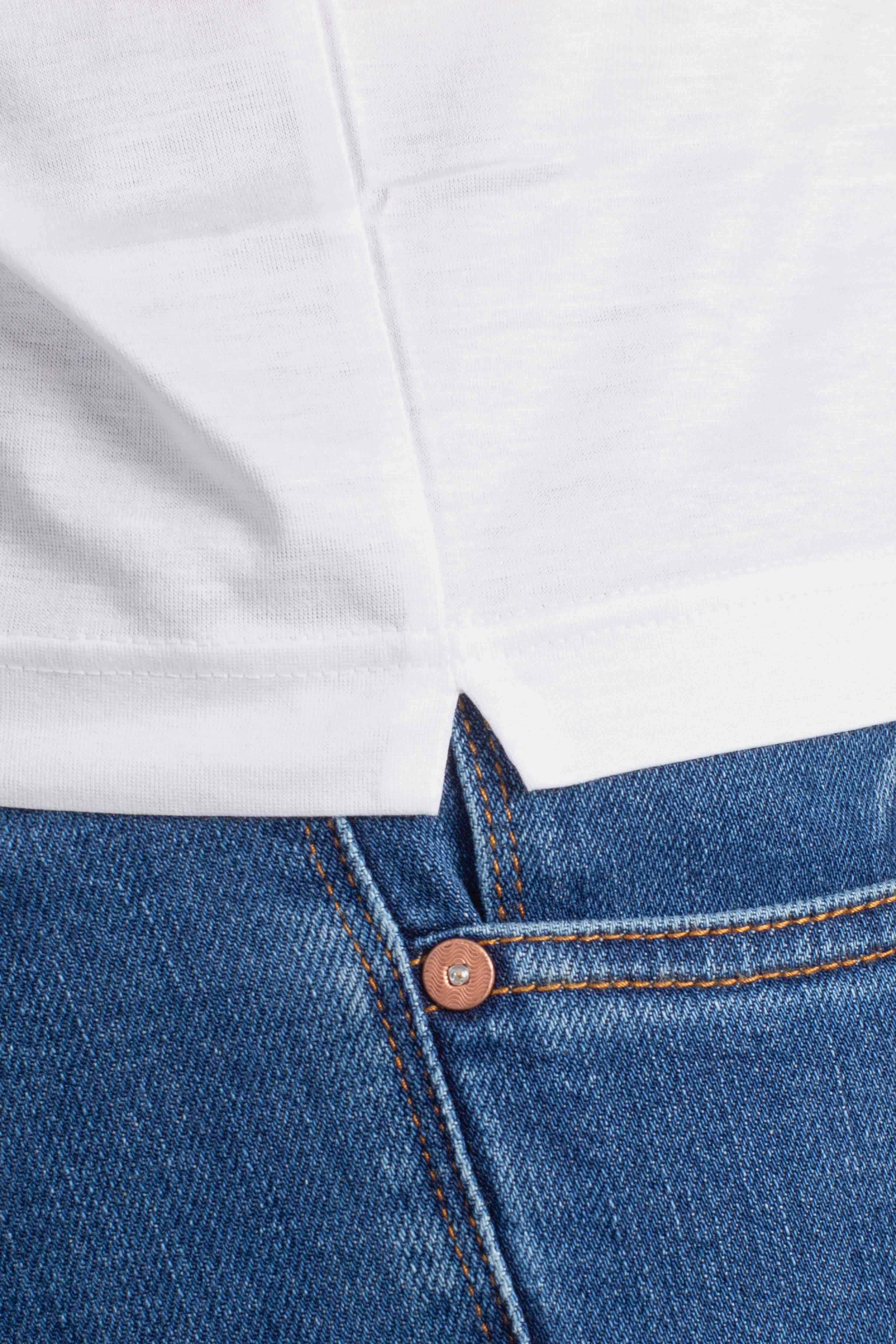 T-shirt in filo di scozia bianca