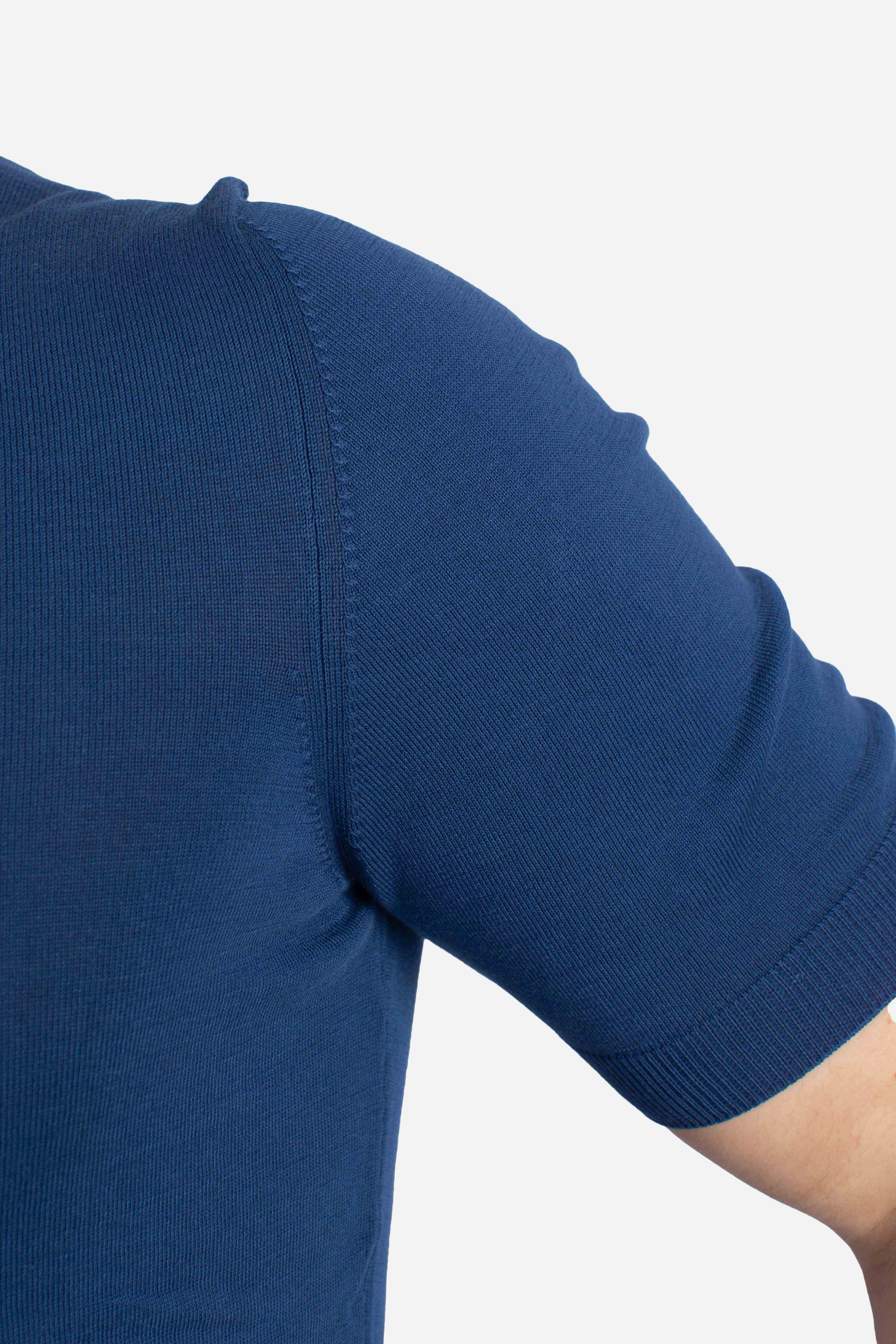 Maglia girocollo vintage organic cotton blu royal