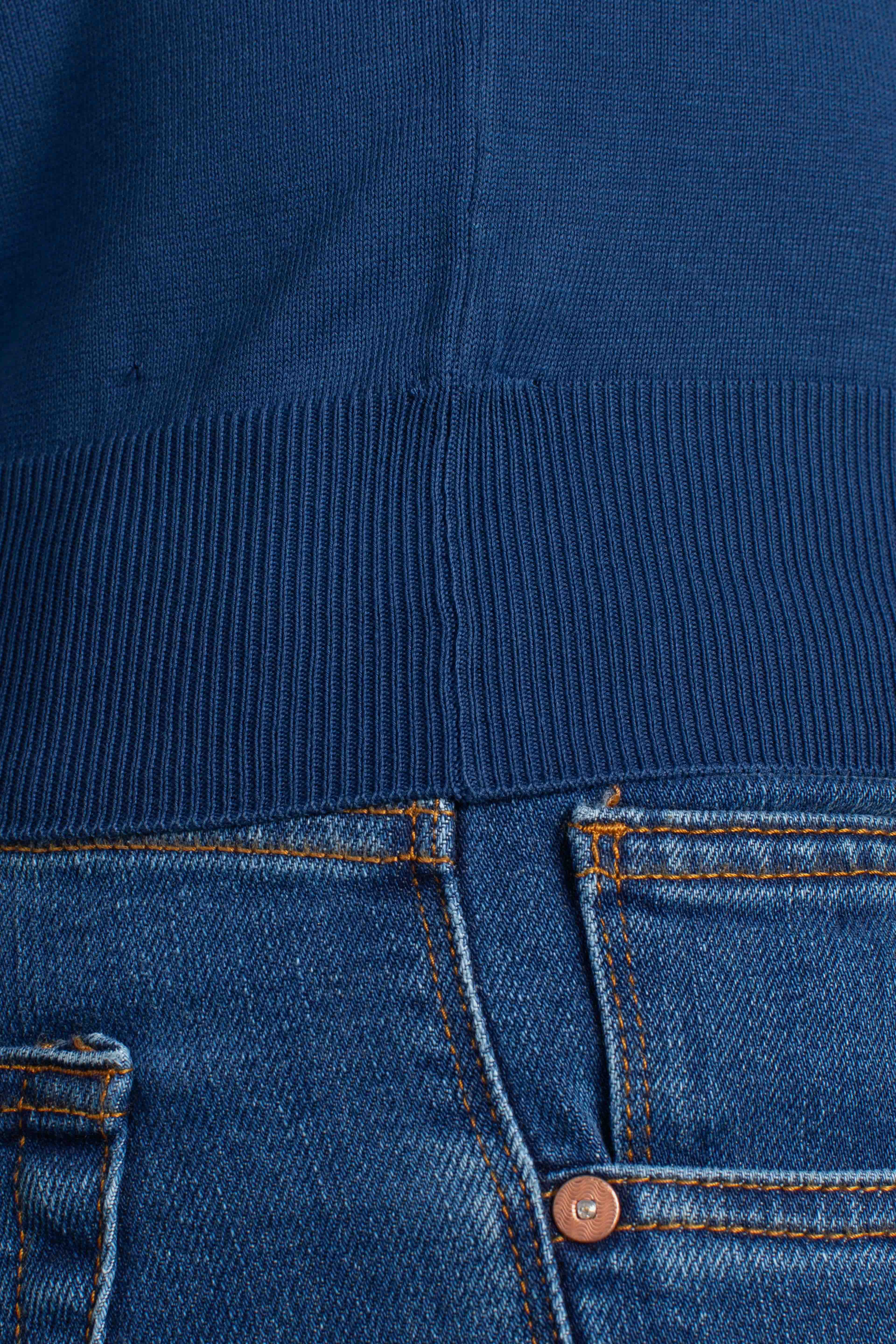 Maglia girocollo vintage organic cotton blu royal
