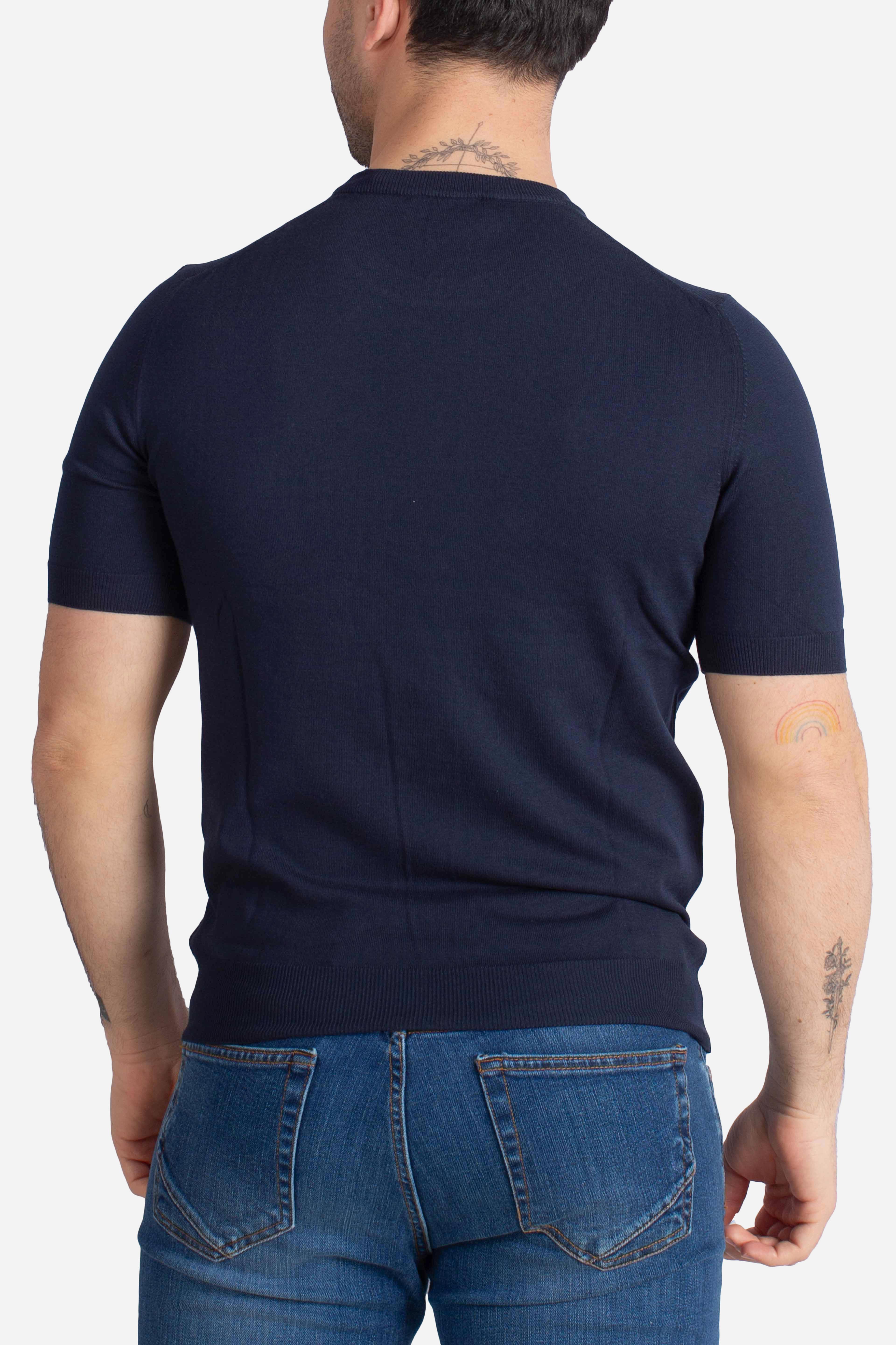 Maglia girocollo vintage organic cotton blu