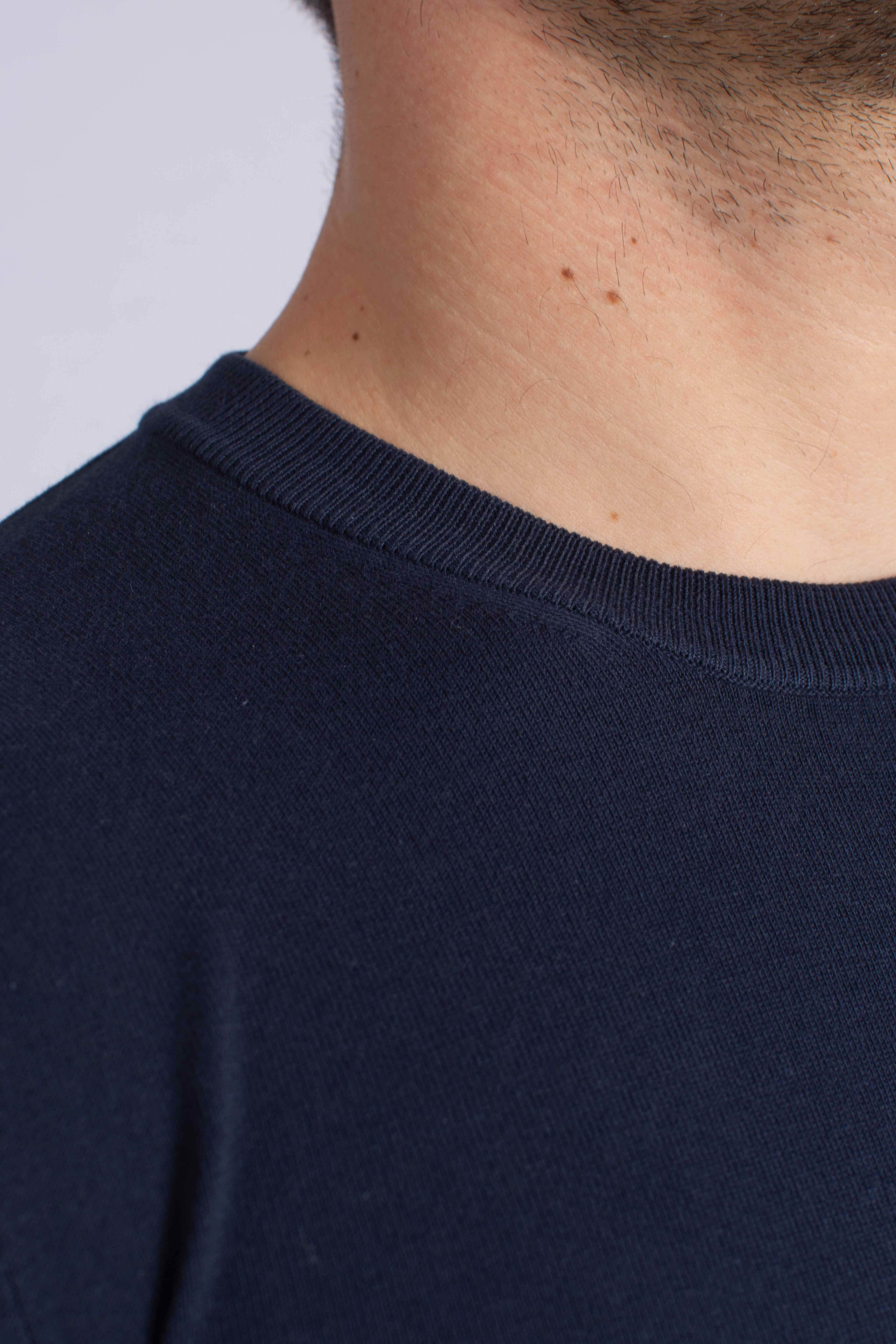 Maglia girocollo vintage organic cotton blu