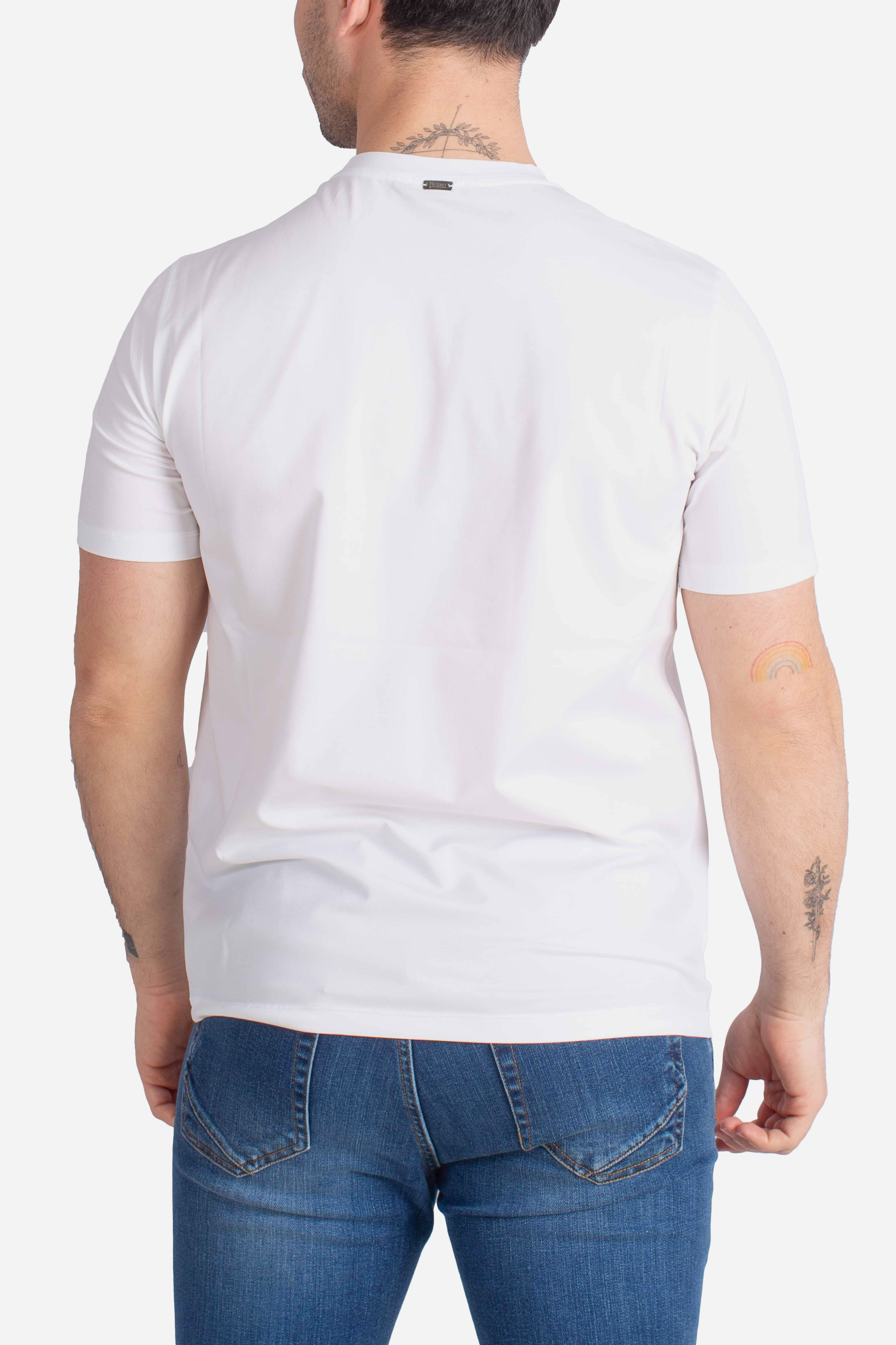 T-shirt in superfine cotton stretch bianca