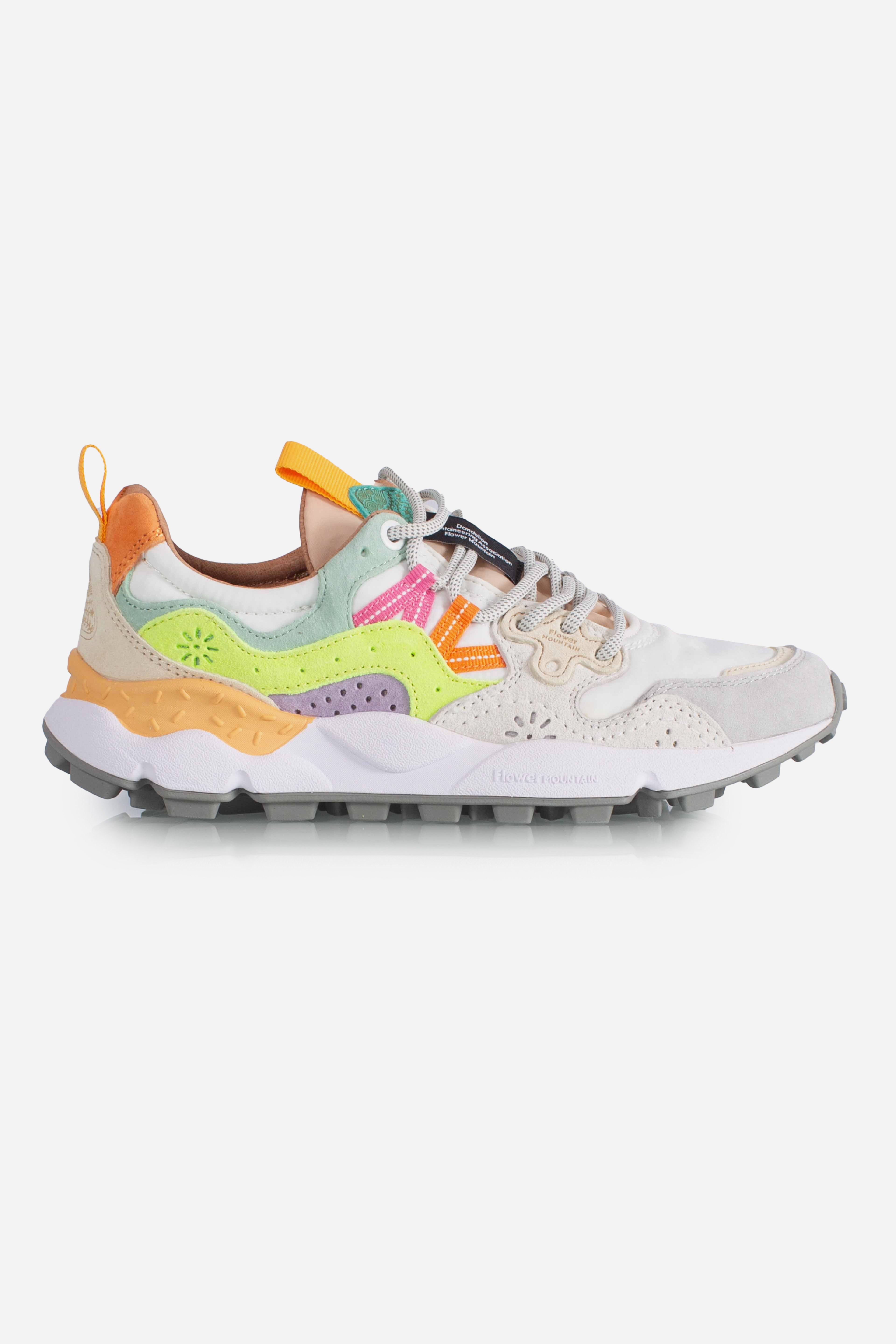 Sneakers Yamano 3 woman white yellow fluo light green