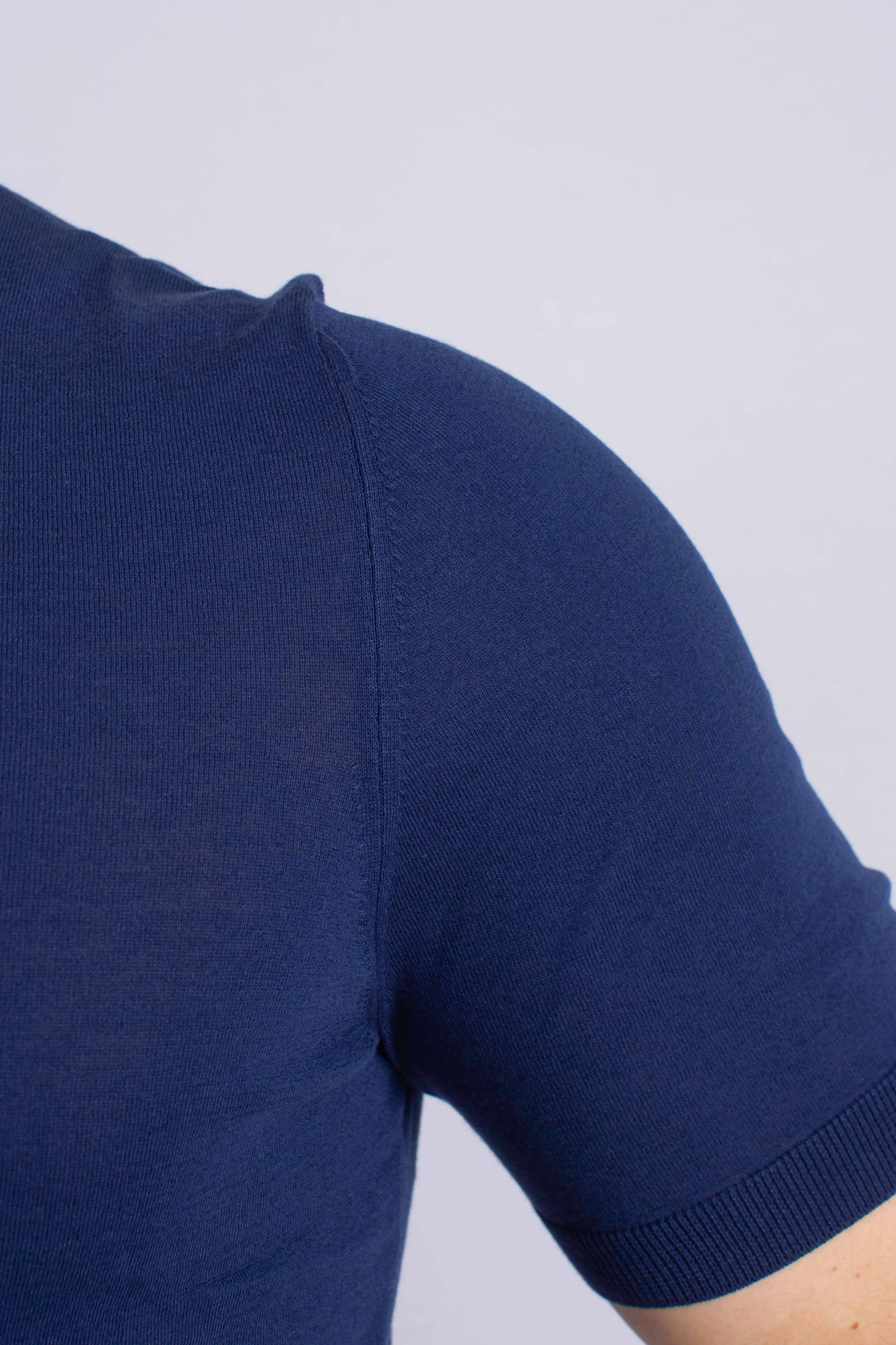 Maglia girocollo in cotone extra-fine blu royal