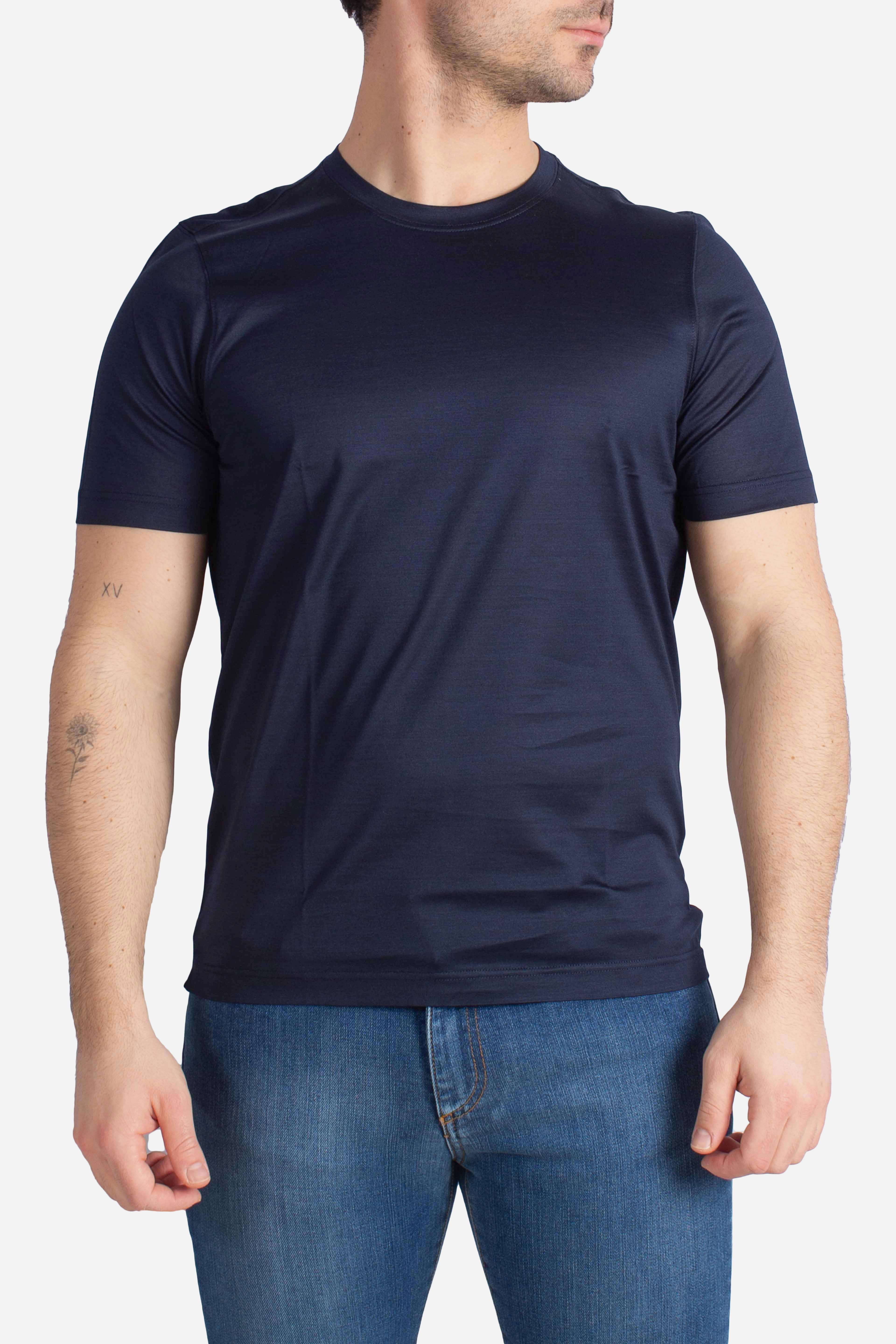 T-shirt in filo di scozia blu
