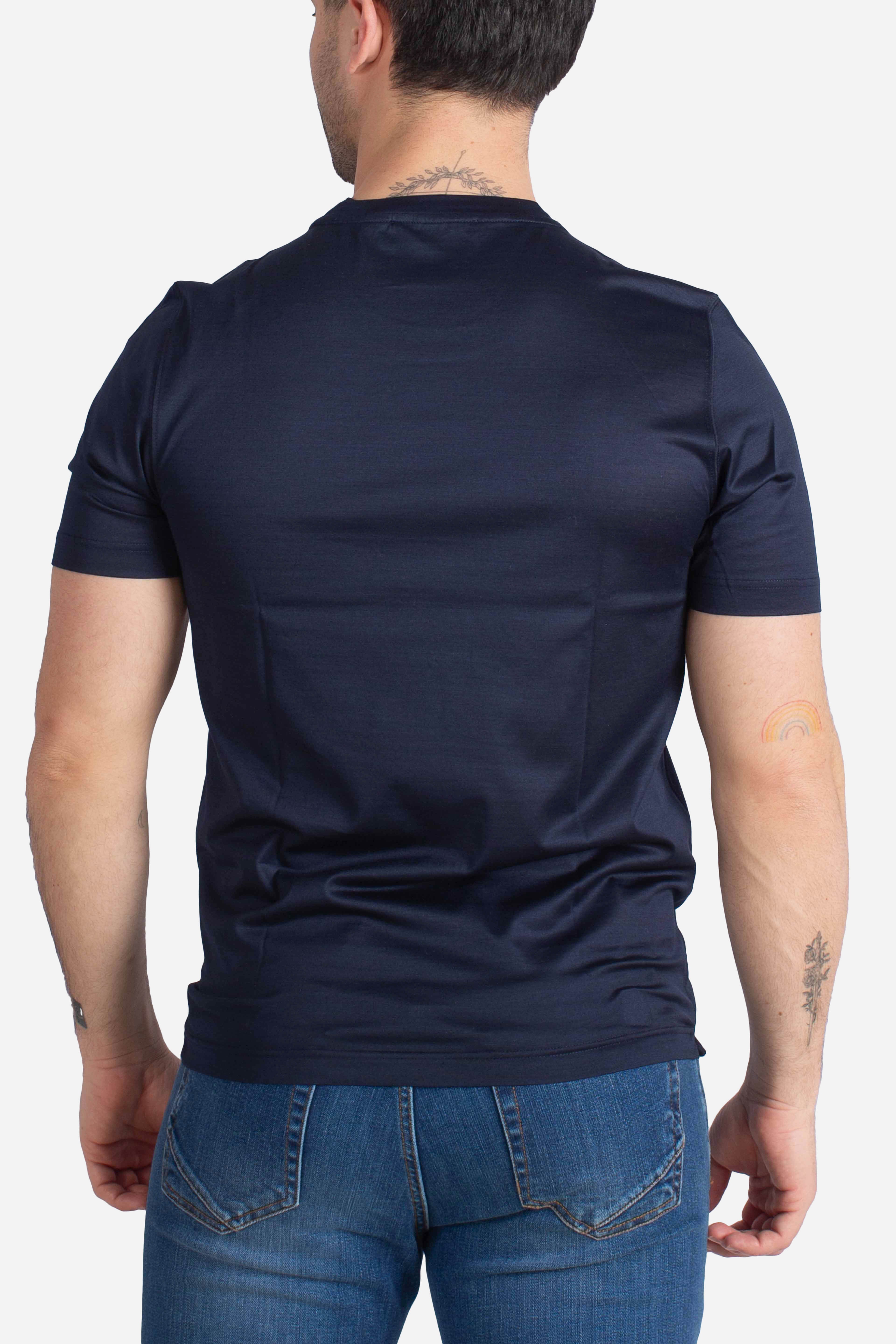 T-shirt in filo di scozia blu
