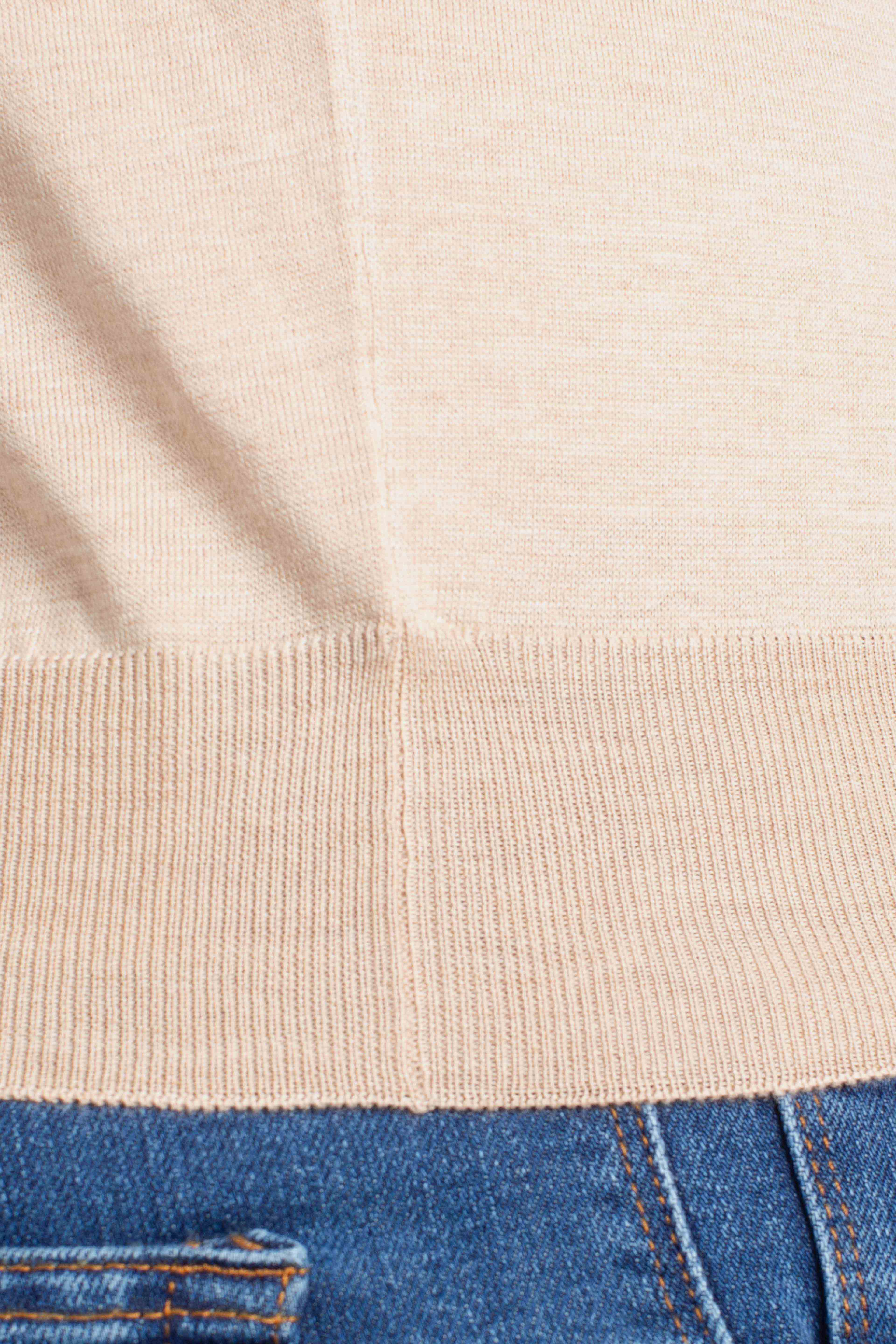 Maglia girocollo in seta e cotone beige