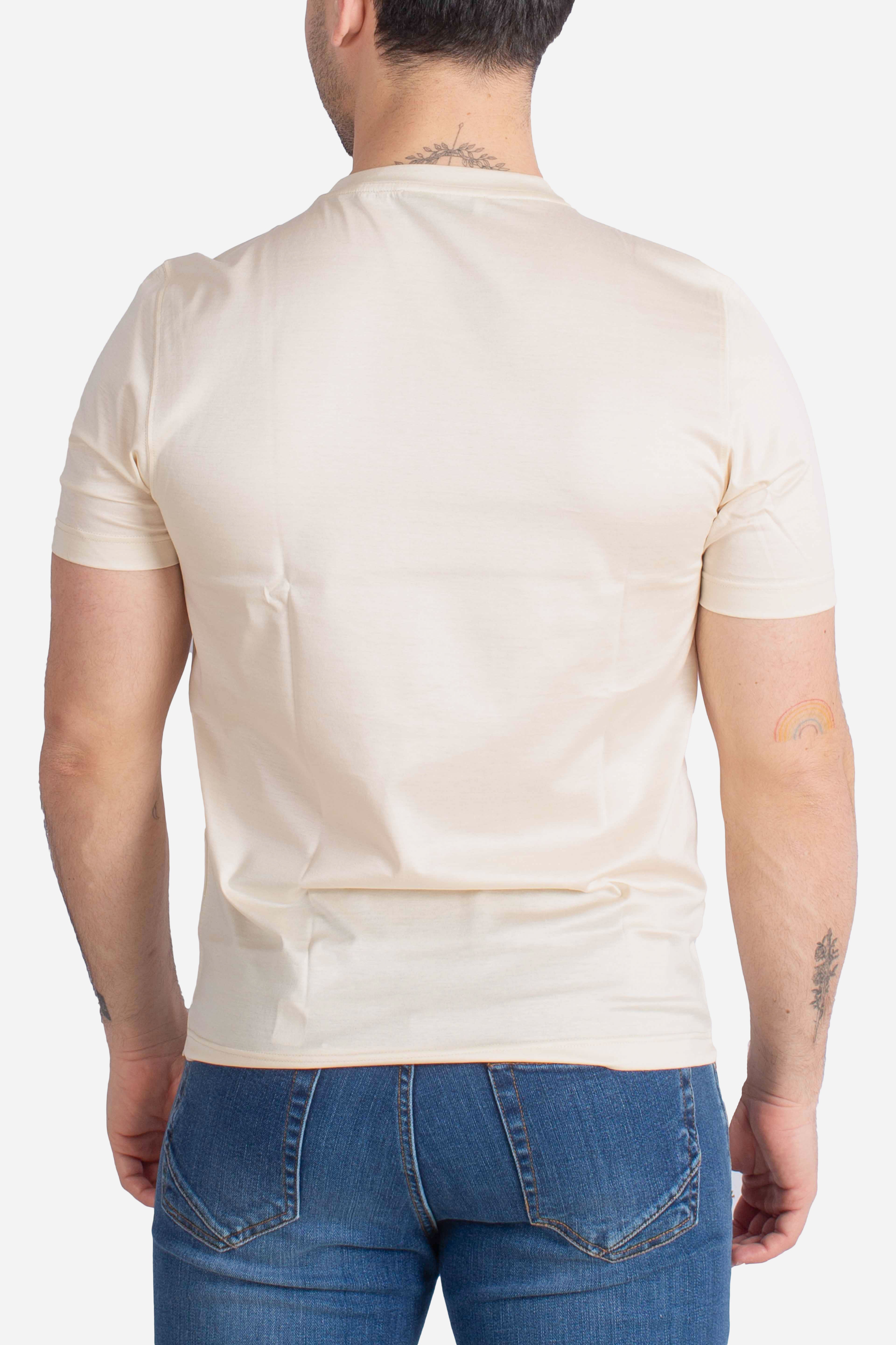 T-shirt in filo di scozia beige natural