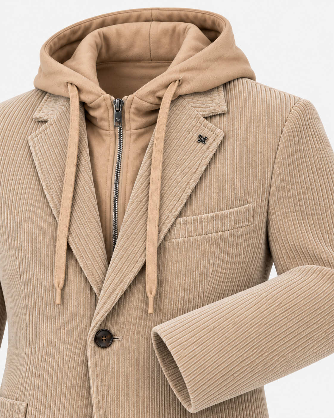 Distretto 12 Giacca Uomo Torino Cammello con Cappuccio