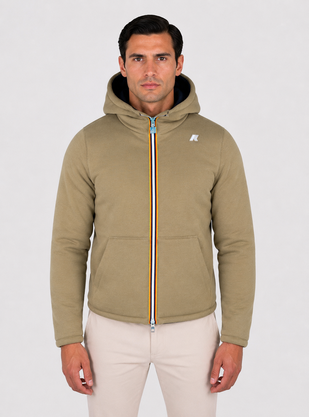 K-Way Jack Spencer Nylon Double – Green Army - Blue Depth