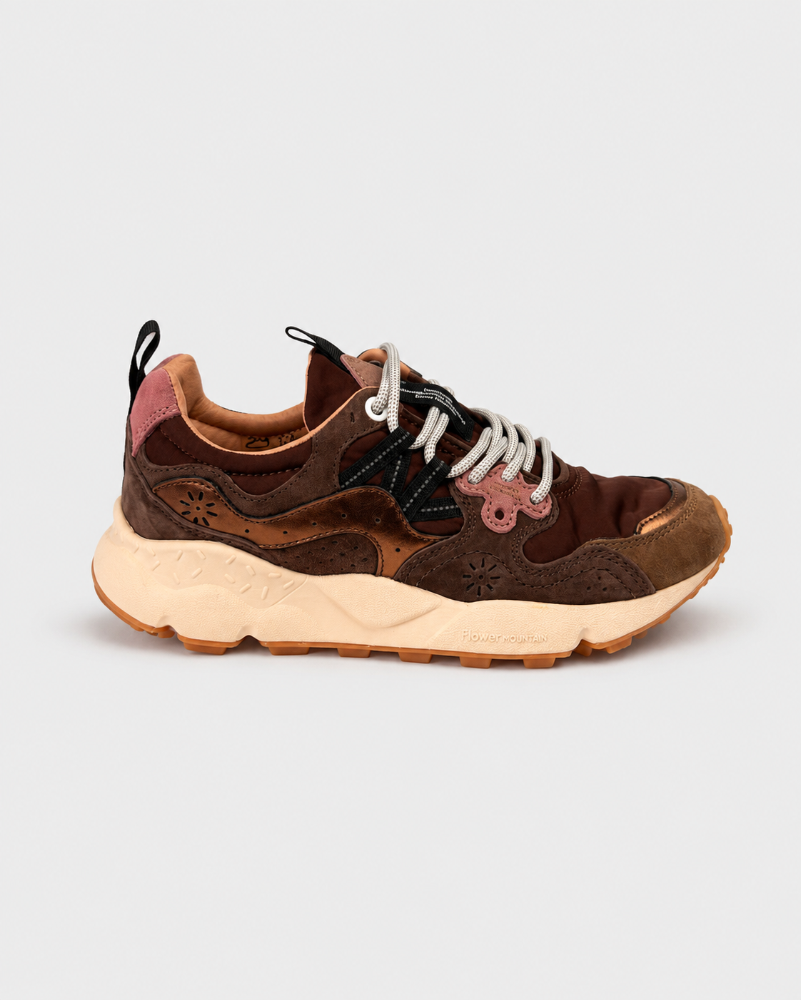 Flower mountain sneakers donna Yamano 3 brown-bronze-pink