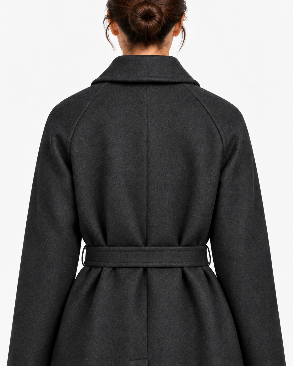Fay Cappotto Donna a Vestaglia Nero in Lana e Cashmere