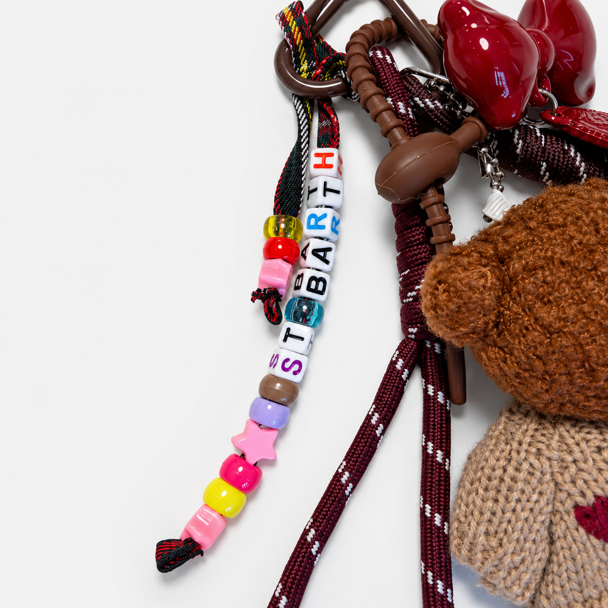 MC2 Saint Barth Charm Donna Teddy Bow con Orsetto e Fiocco Bordeaux