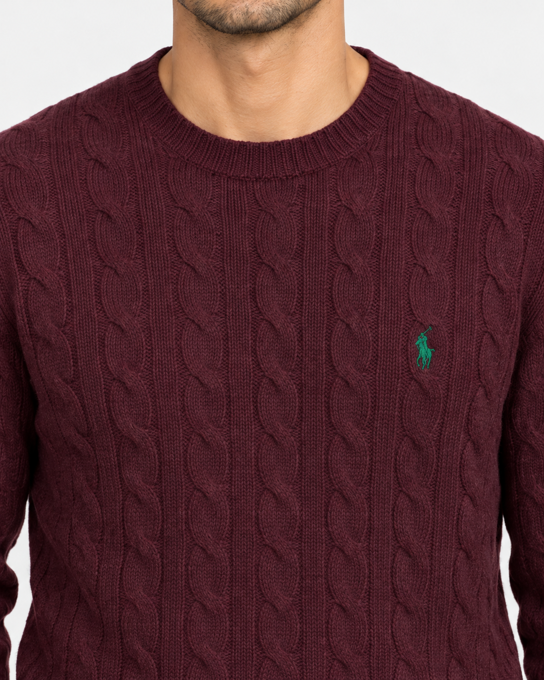 Polo Ralph Lauren Maglia Uomo a Trecce Win in Lana e Cashmere