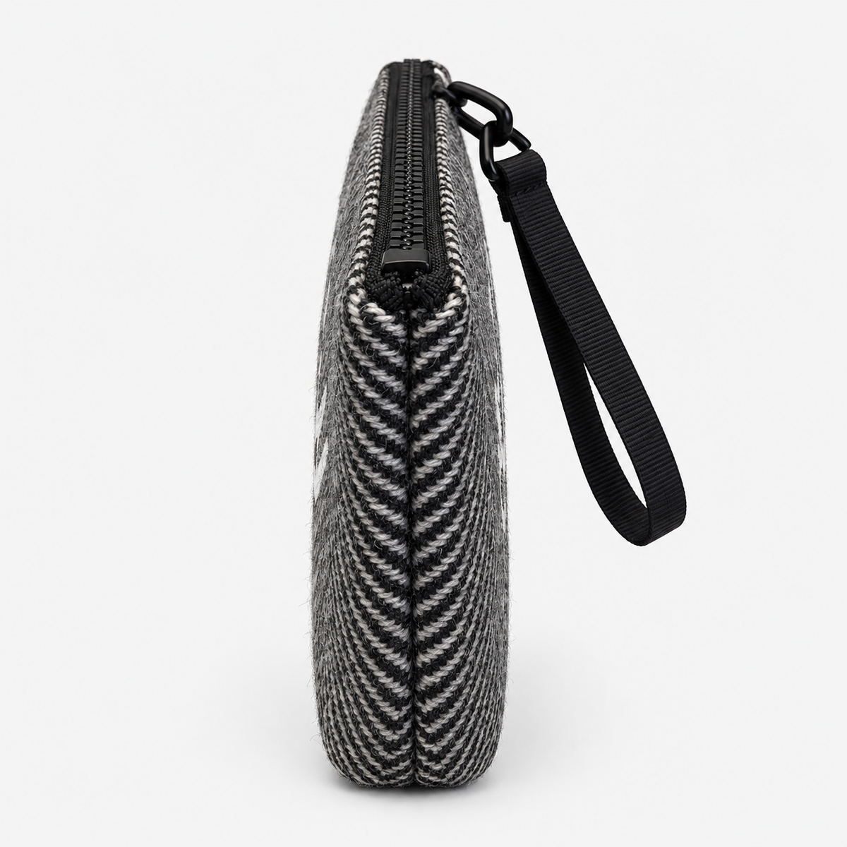 MC2 Saint Barth Pochette Donna Aline Mini Wool Spigata Bianca e Nera
