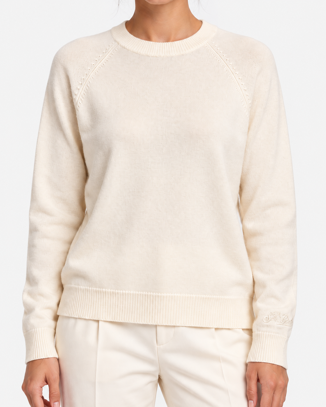 MC2 Saint Barth Maglia Donna Girocollo in cashmere Avorio