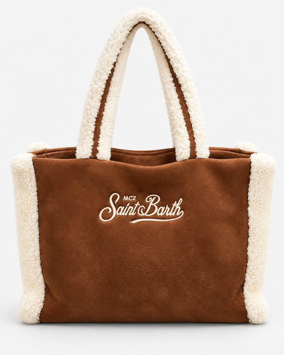 MC2 Saint Barth Borsa Donna Vanity Shearling Cognac con Ricamo