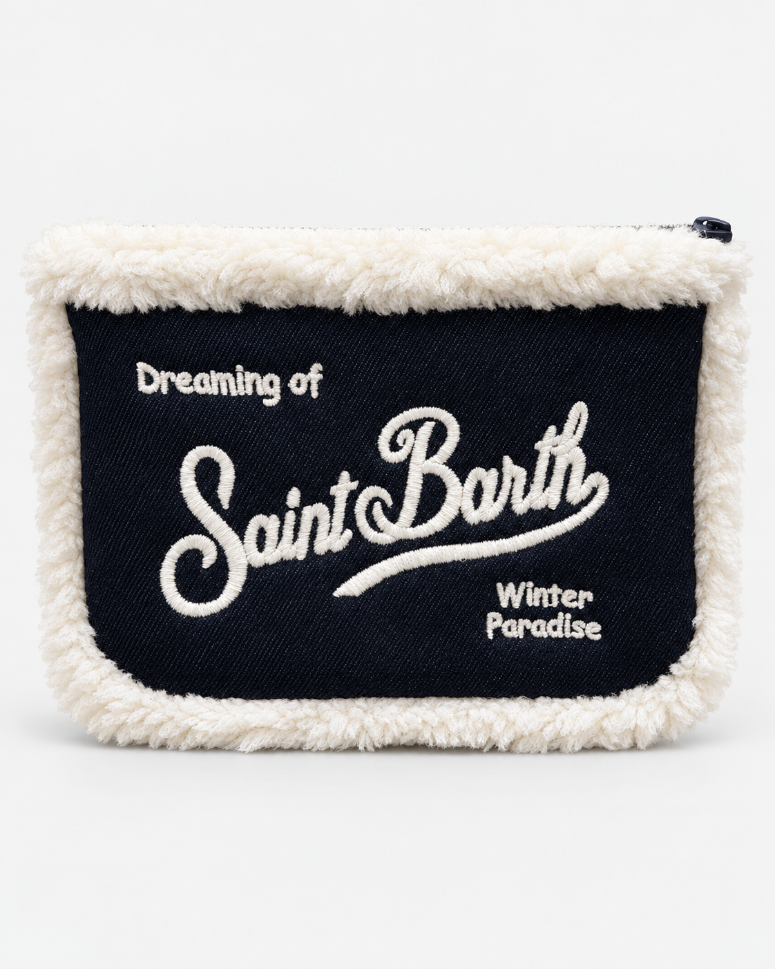 MC2 Saint Barth Pochette Donna Aline Shearling Blu e Panna