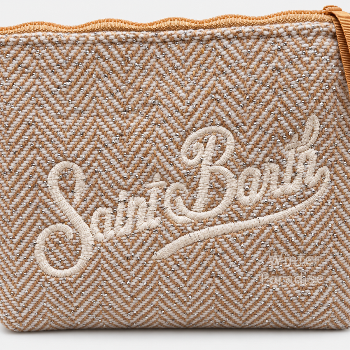 MC2 Saint Barth Pochette Donna Aline Spigata Cammello con Strass