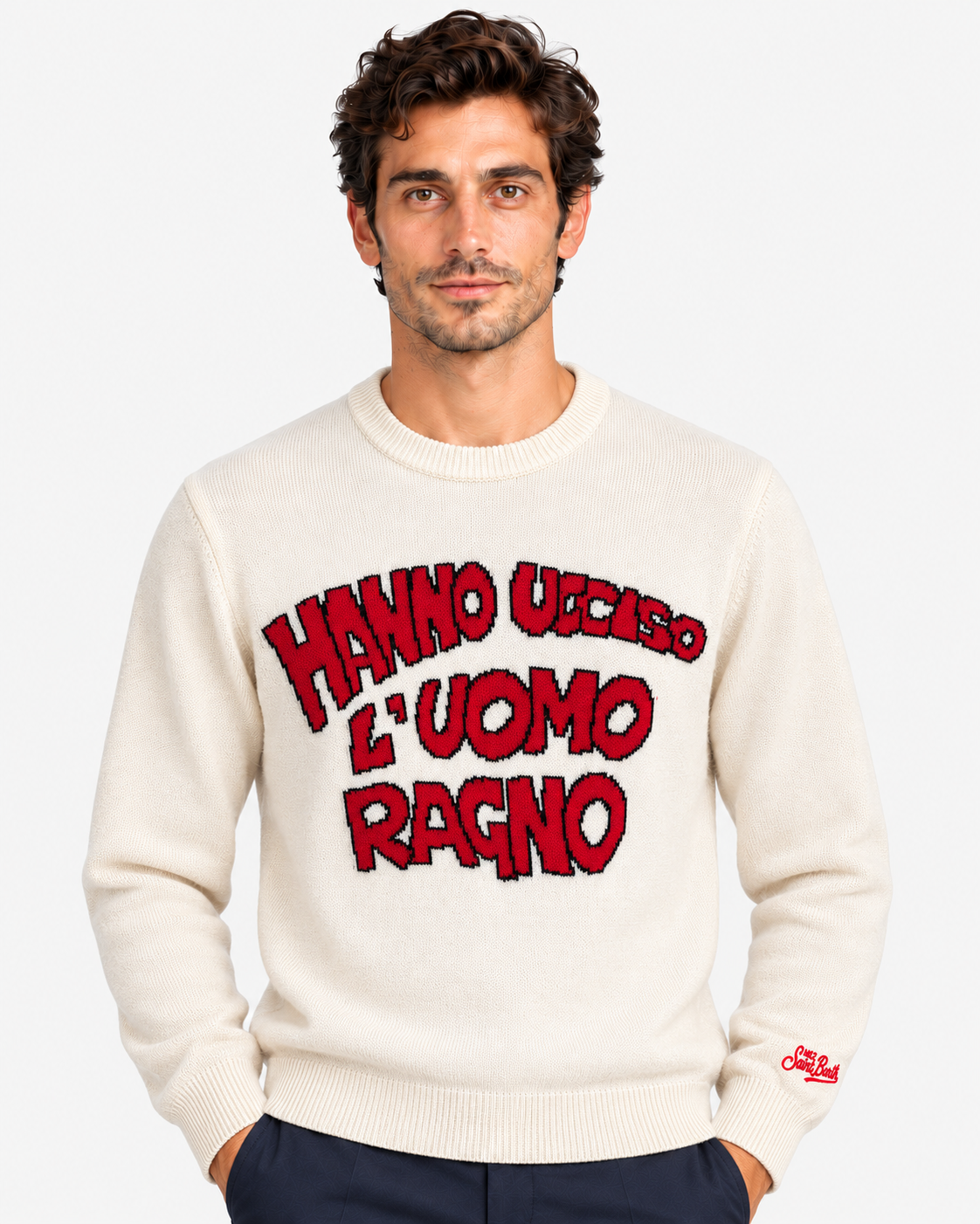 MC2 Saint Barth 883 Maglia Uomo Hanno Ucciso l’Uomo Ragno Panna
