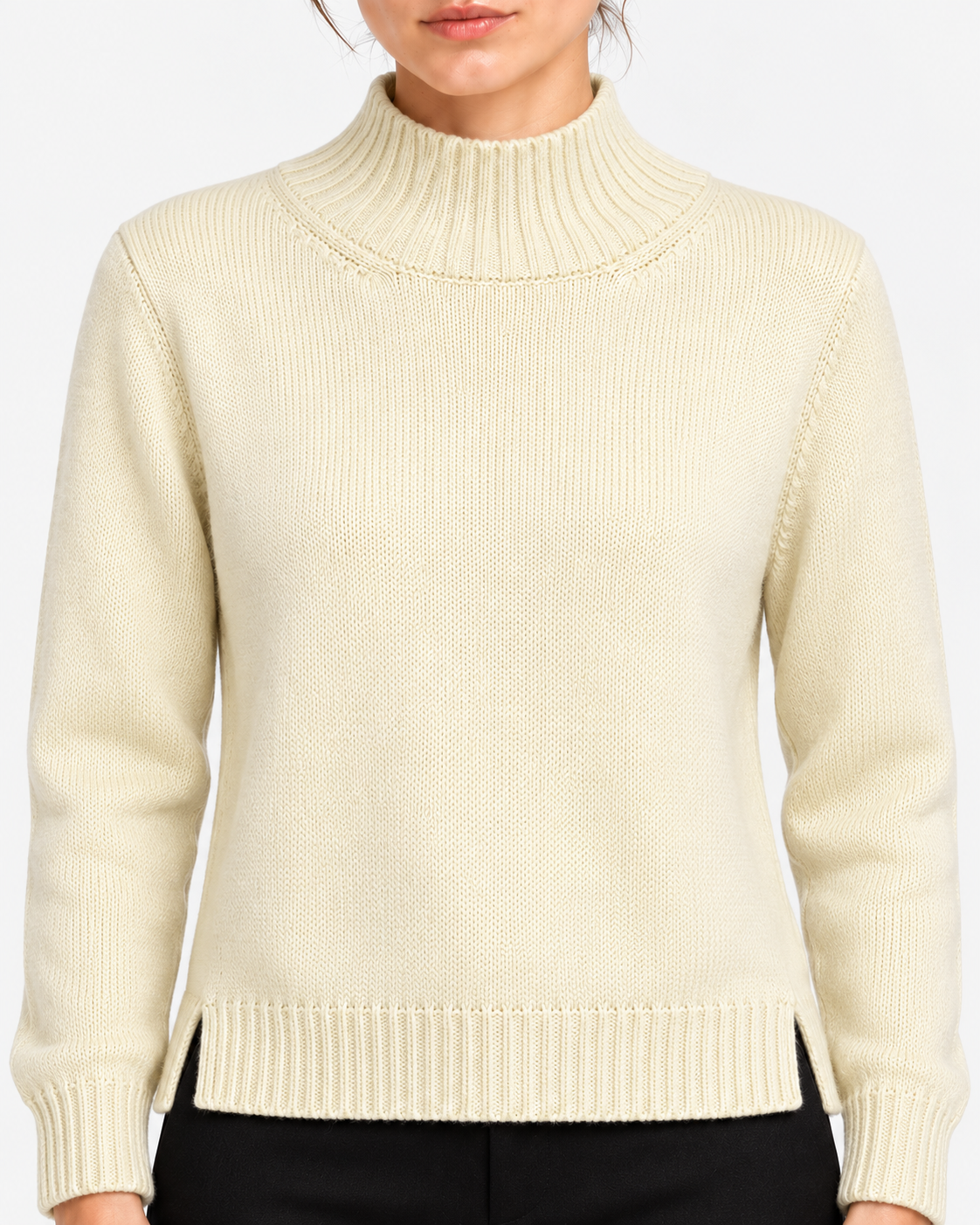 Gran Sasso Maglia Lupetto Donna Verde Chiaro in Lana Vergine