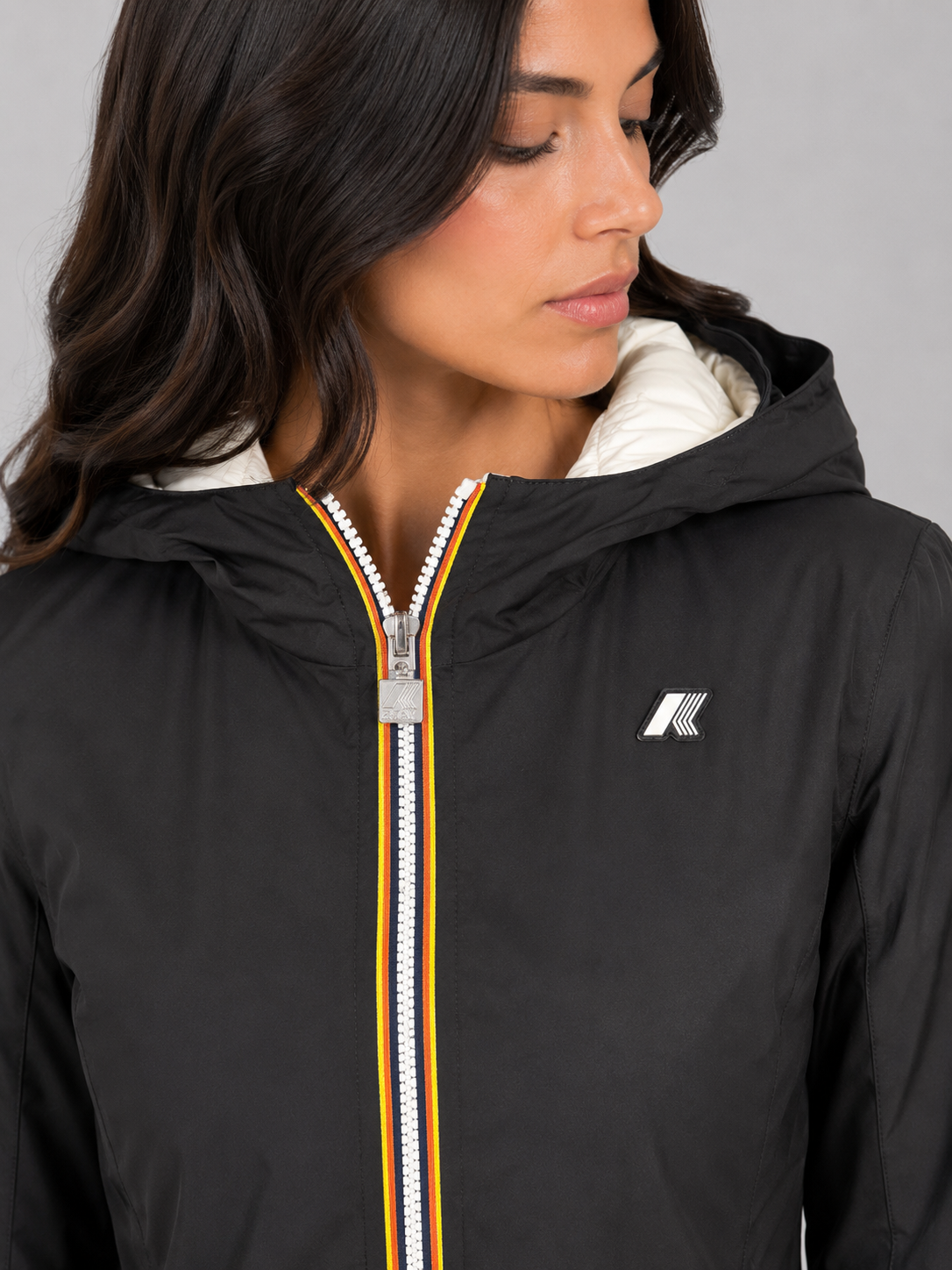 GIACCA LILY STRETCH THERMO DOUBLE BLACK PURE - WHITE NATURAL