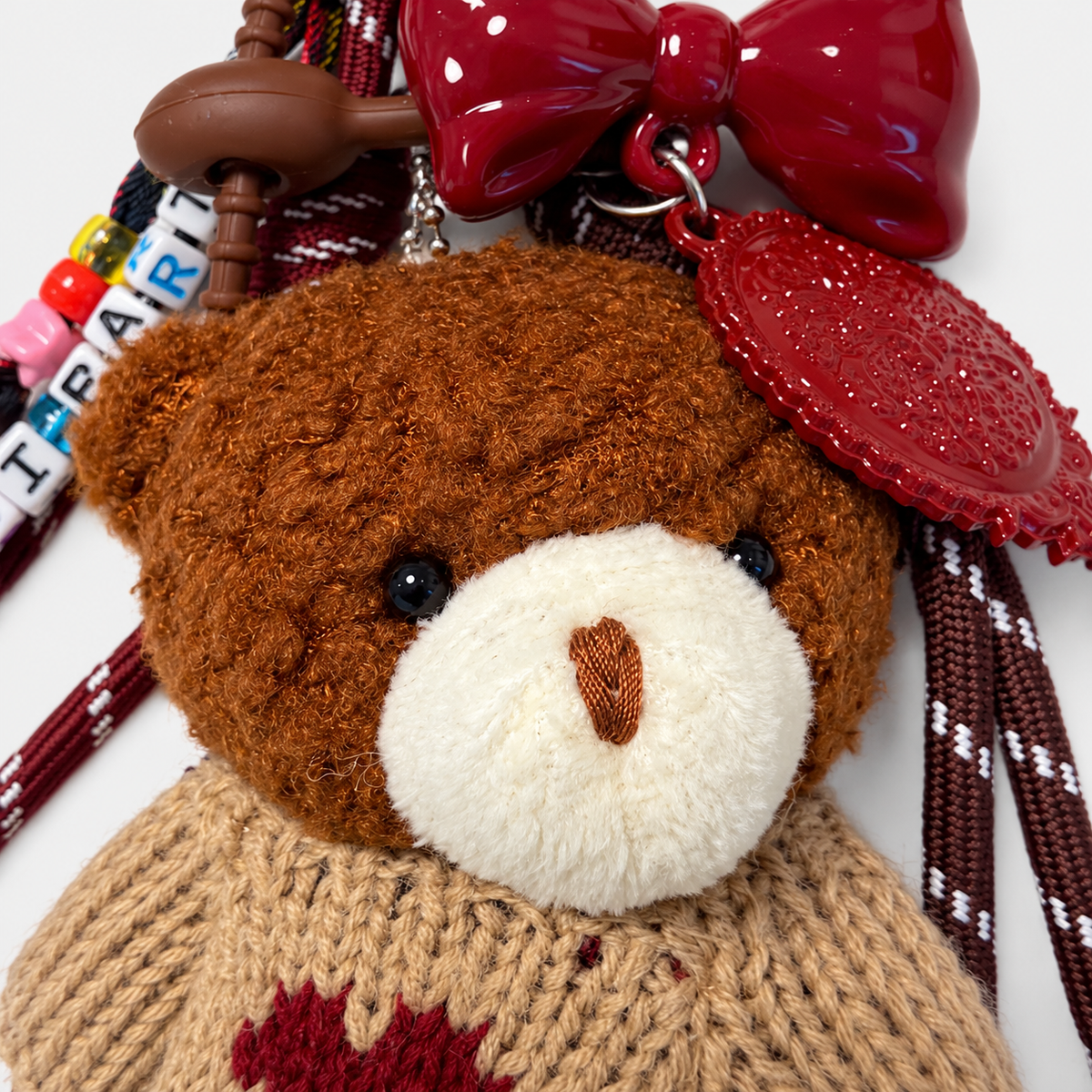 MC2 Saint Barth Charm Donna Teddy Bow con Orsetto e Fiocco Bordeaux