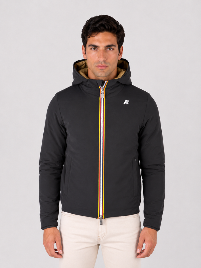 K-Way Jack ST Warm Double giacca reversibile uomo Black Pure – Beige Khaki