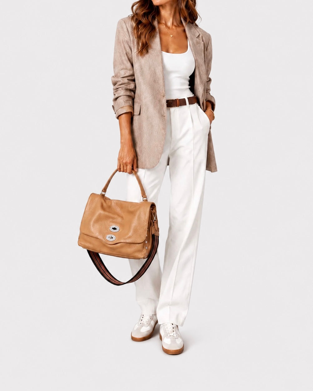 BORSA POSTINA® MEDIUM IN PELLE MARTELLATA BROWN CANTUCCI