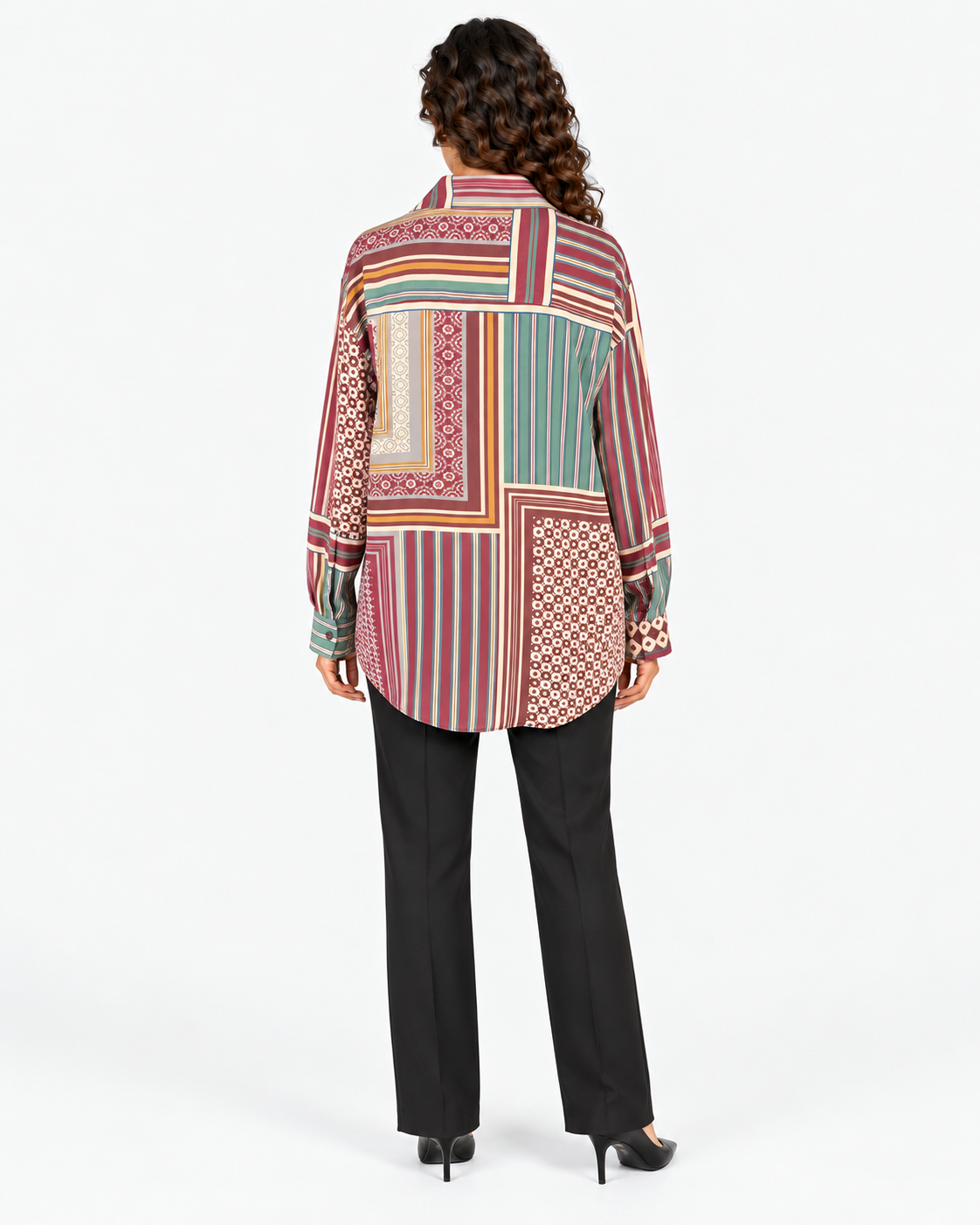 Imperial Camicia Donna Beige Bordeaux Fantasia