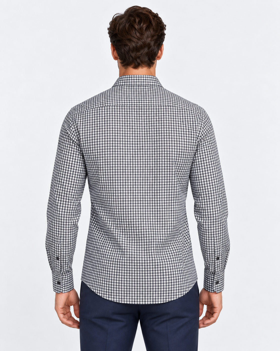 Archivium Camicia Tecnica Uomo Microquadri Blu e Bianco