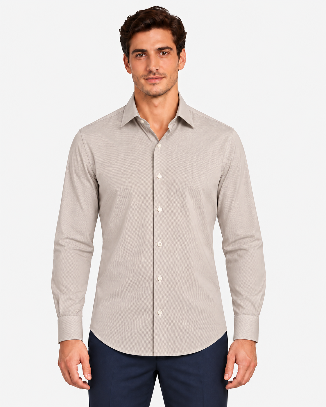 Archivium Camicia Tecnica Uomo tailor net flanel sand