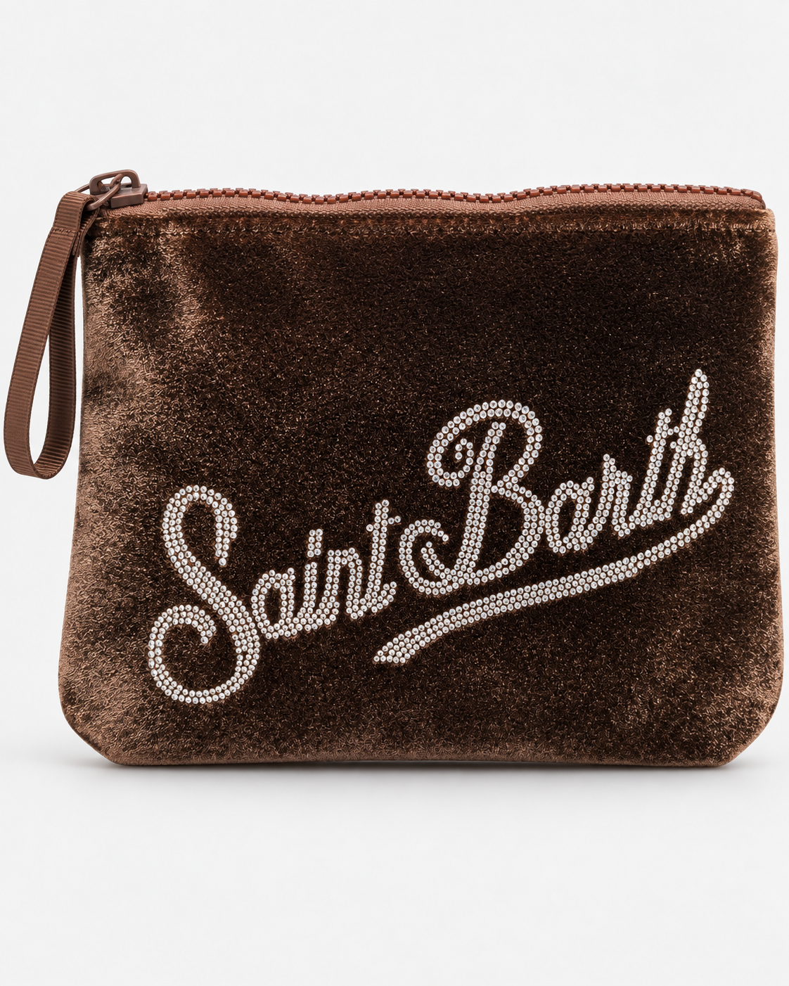 MC2 Saint Barth Pochette Donna Aline Velvet Strass Marrone